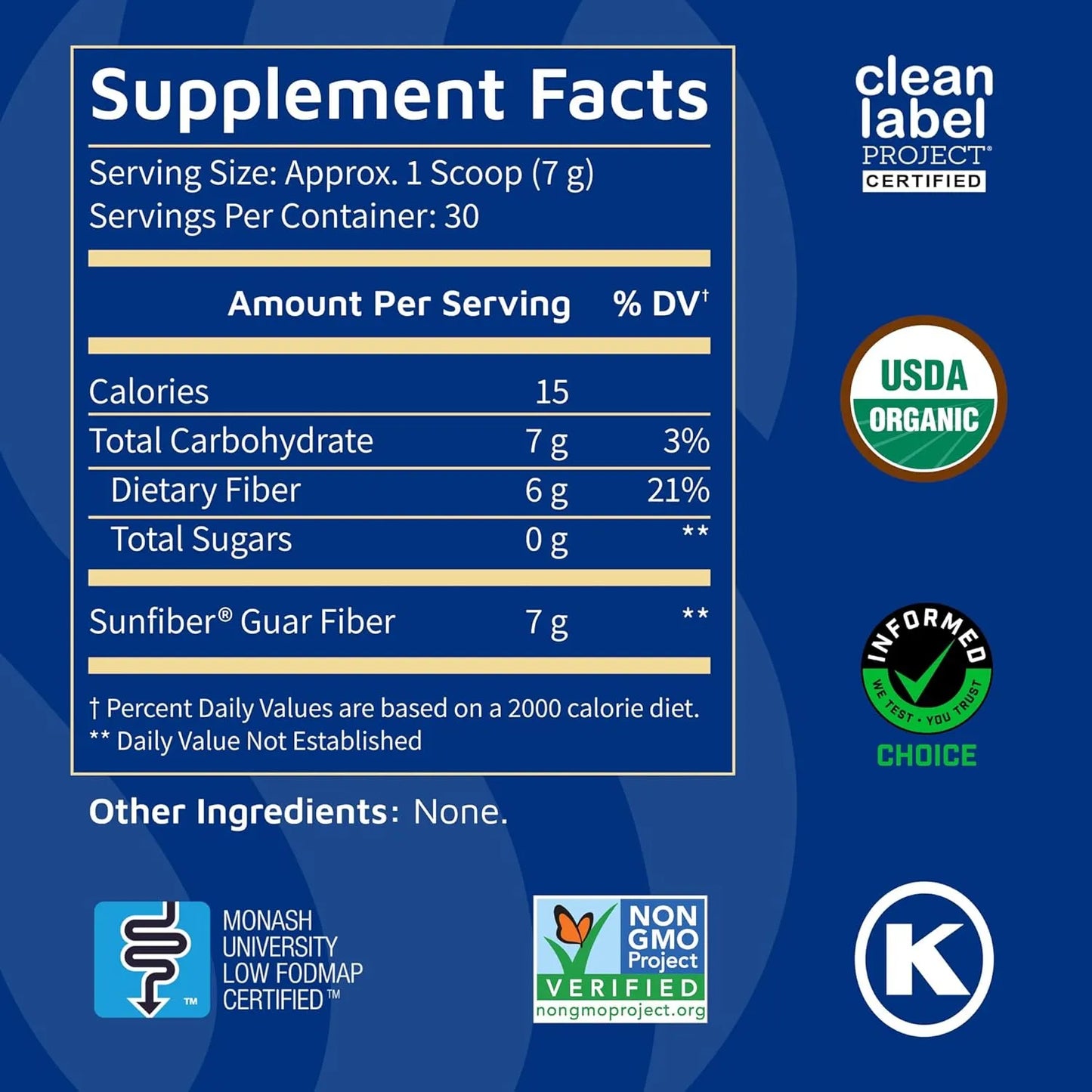 SunFiber Fibra Prebiótica Soluble Para Bienestar Digestivo Con Goma Guar Vegano 30 Porciones