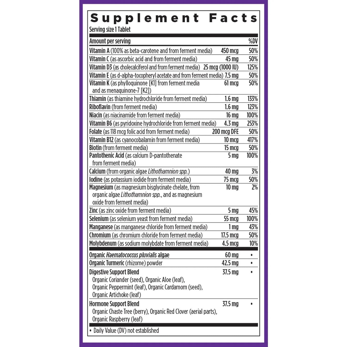 Multivitaminico Mujeres 50 Plus Con Probióticos Apoyo Inmunológico Y Energía