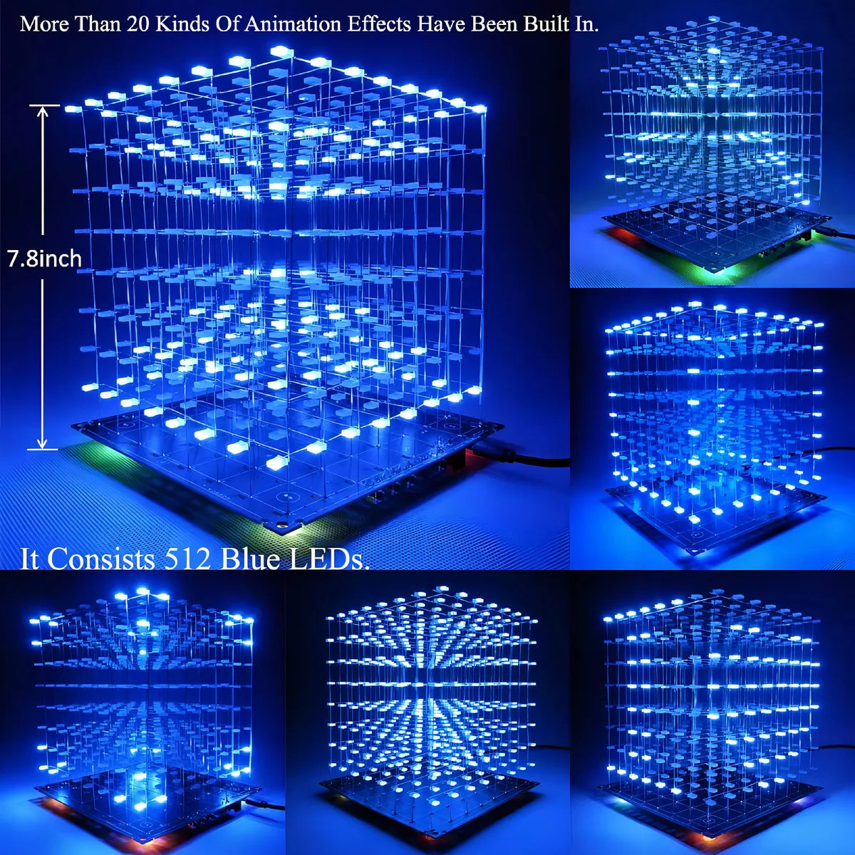 Kit De Luz Led 3D Icubesmart Para Bricolaje 31x31x31 Educativo Y Divertido