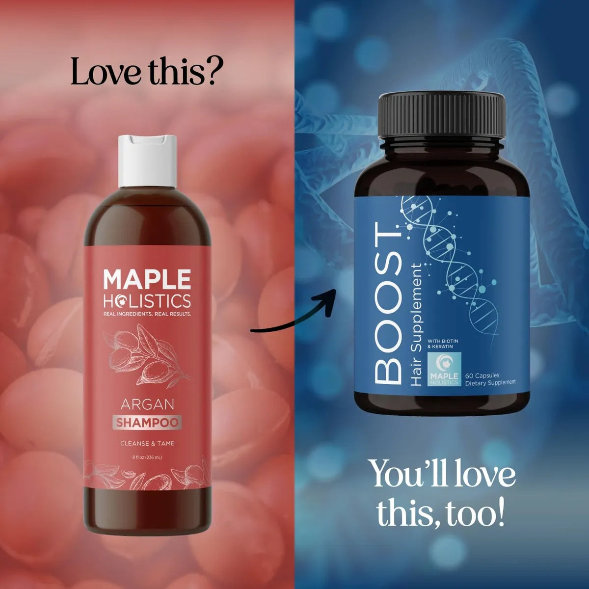 Champú De Argán Sin Sulfatos Maple Holistics Cabello Dañado Brillo Intenso