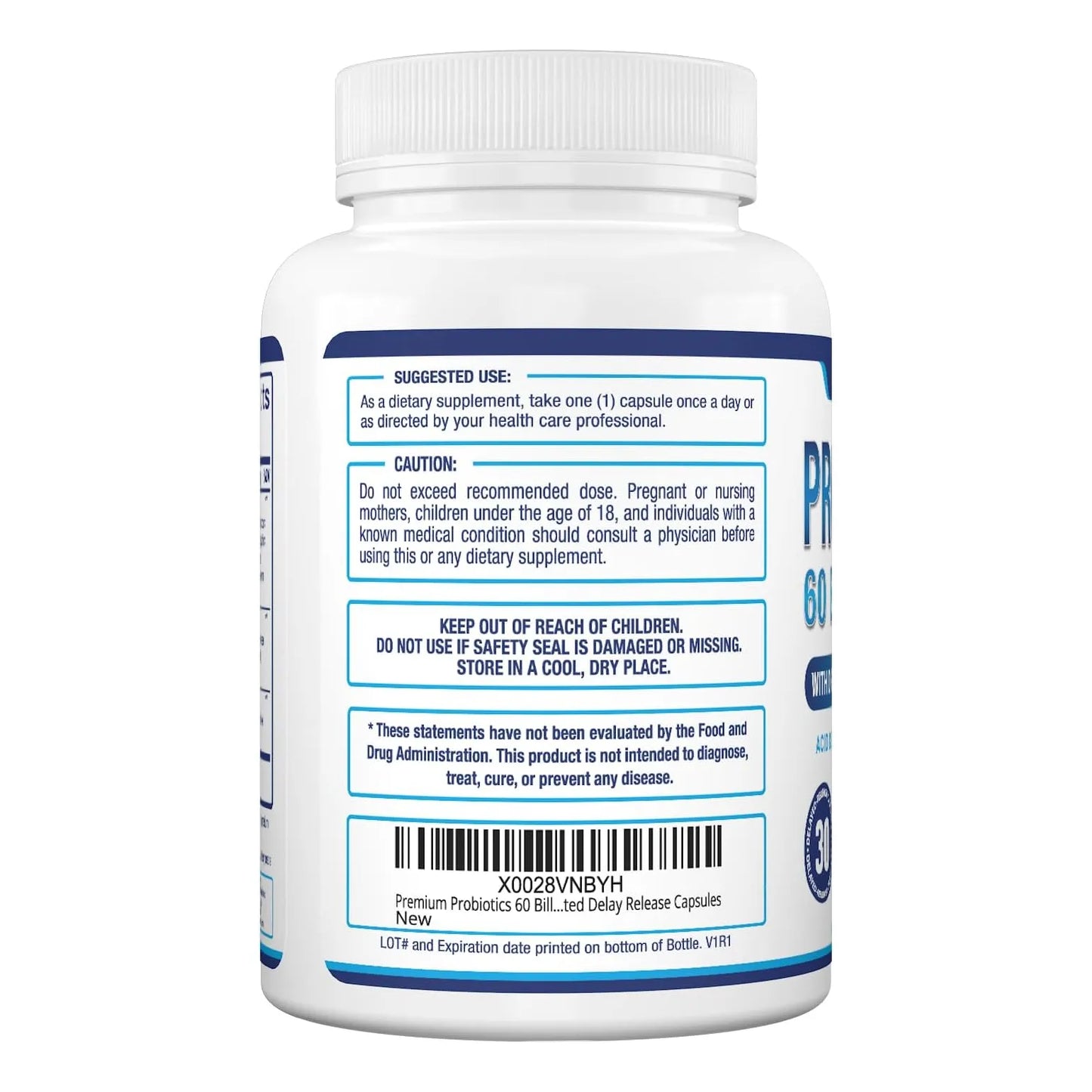 Probióticos Premium 60 Mil Millones CFU Con Prebióticos Orgánicos Y Enzimas Digestivas Para Salud Intestinal
