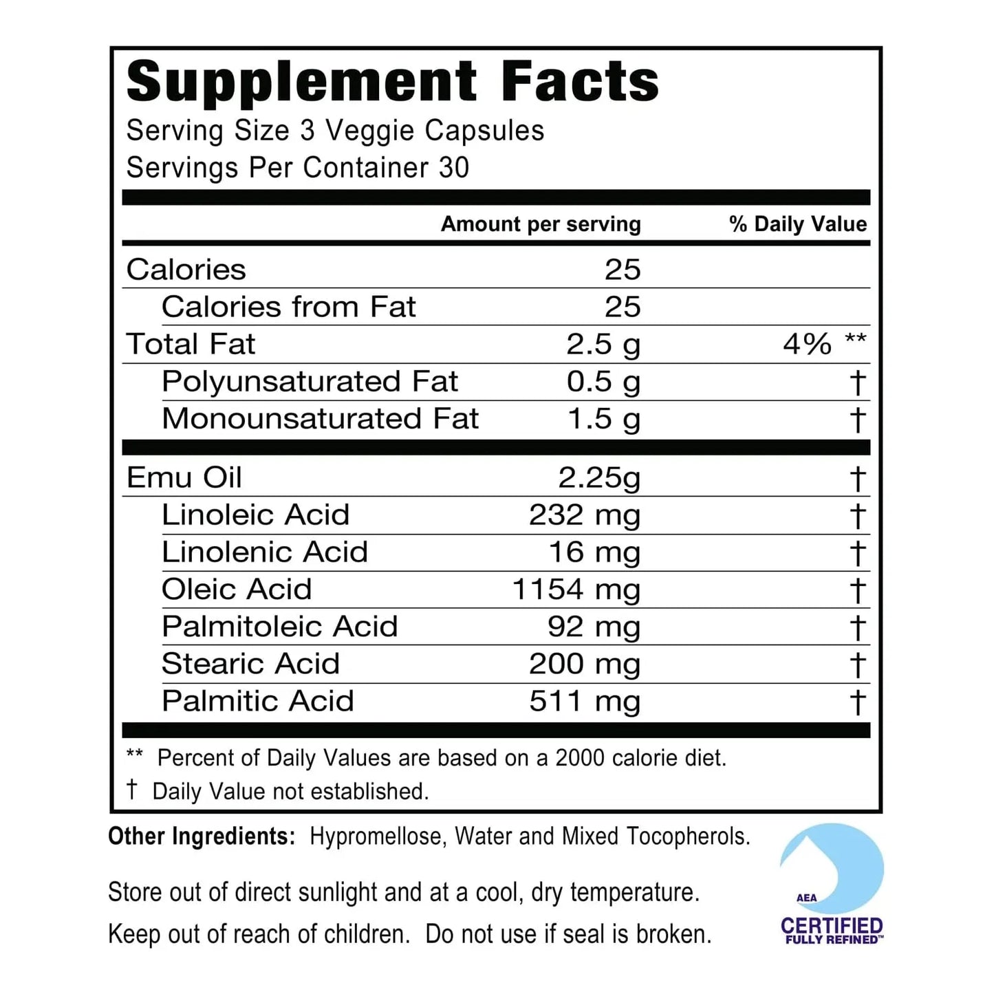Complejo Omega Emu Aceite 750mg 90 Capsulas Vegetales Soporte Cardiovascular