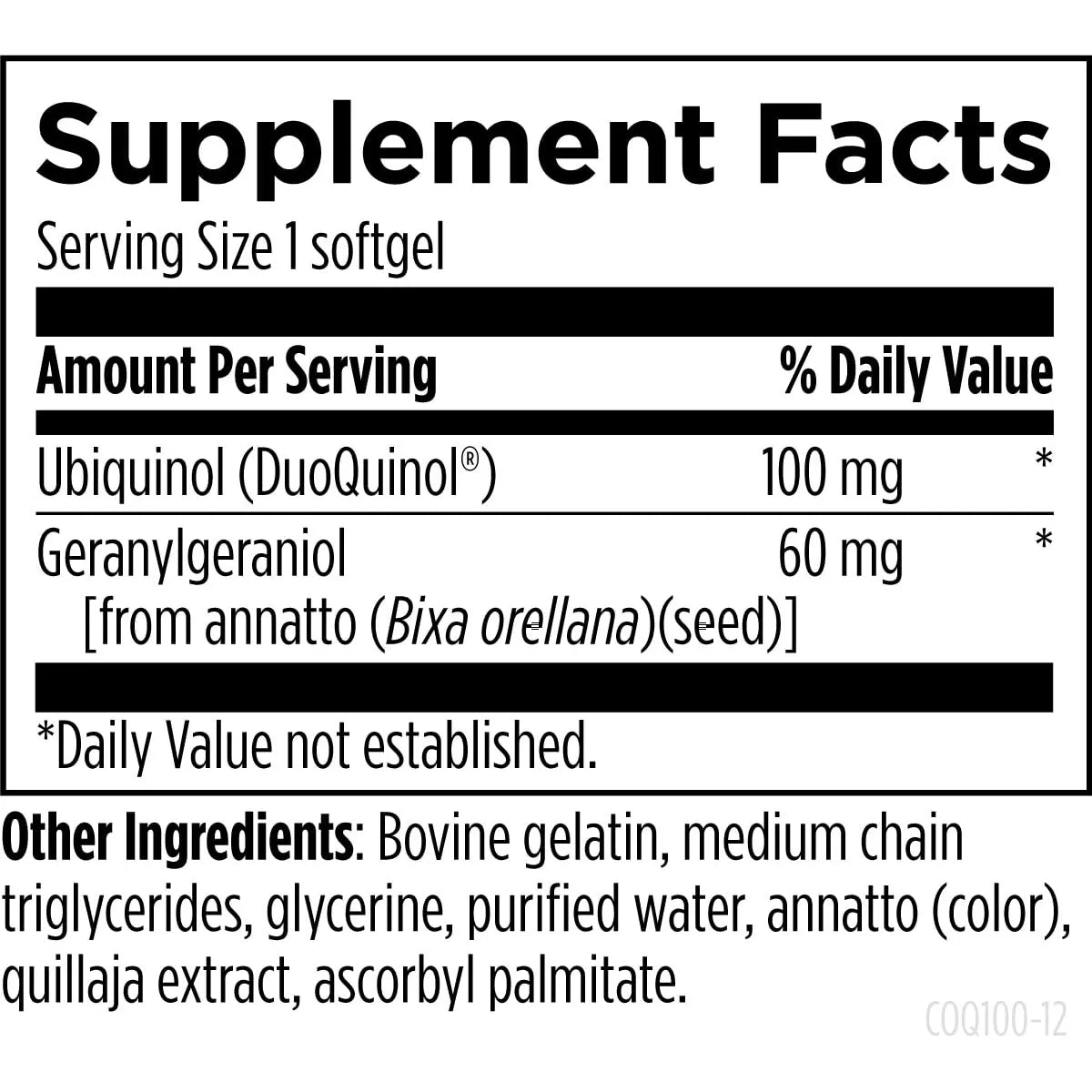 CoQnol 100mg Ubiquinol CoQ10 Con Absorción Superior 60 Cápsulas Blandas