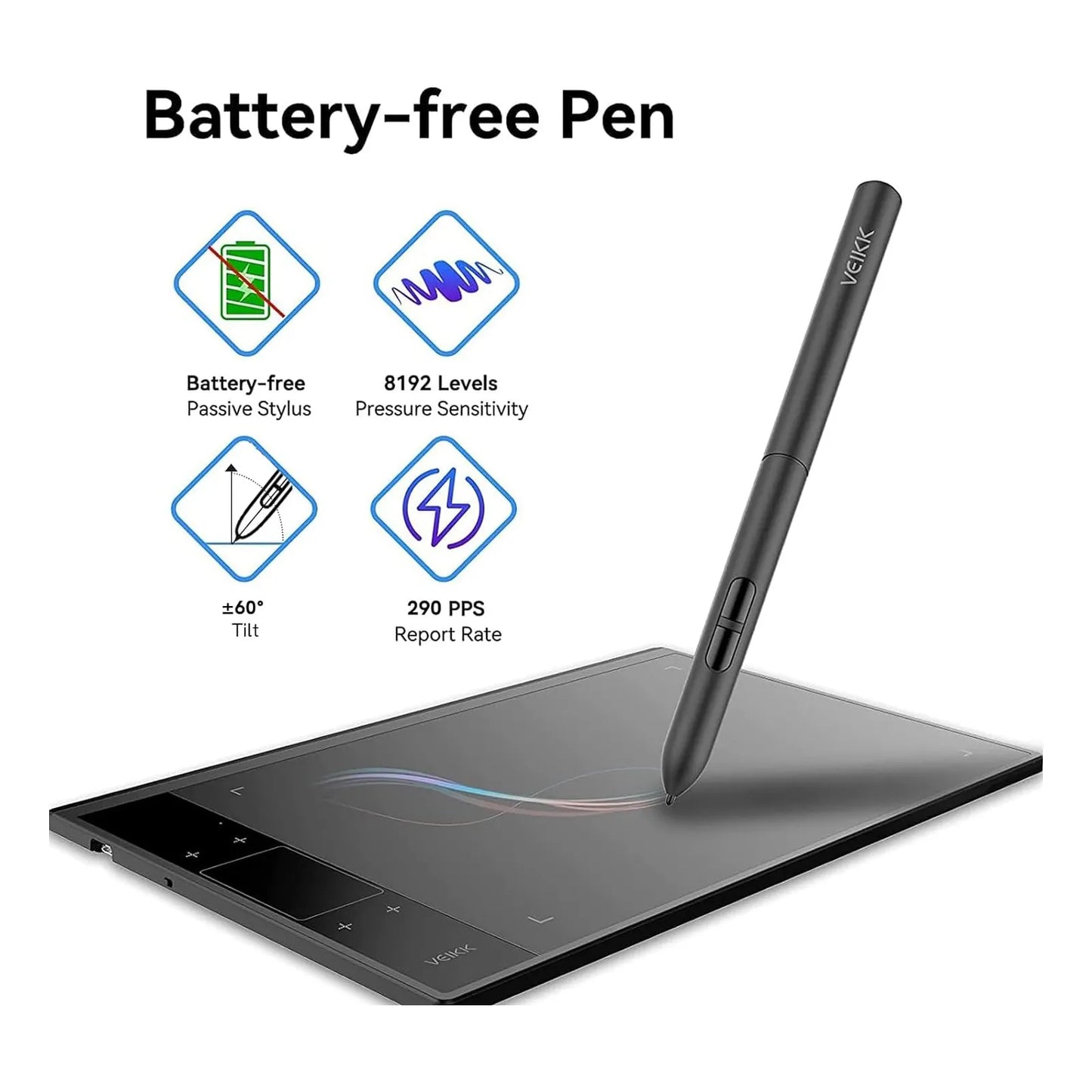 Tableta De Dibujo Veikk A30 V2 10 X 6 Pulg Profesional Con Bolígrafo Sin Batería