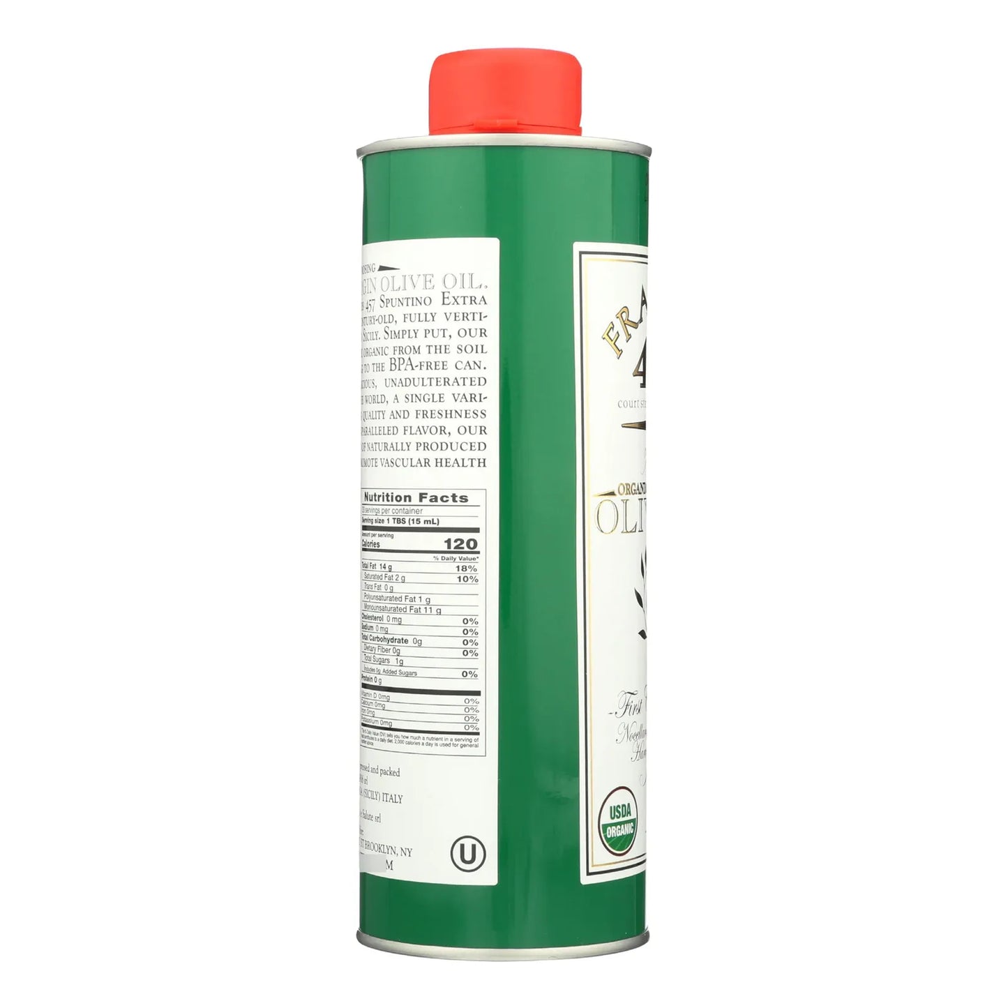 Aceite De Oliva Extra Virgen Orgánico Siciliano Frankies 500ml Lata Premium