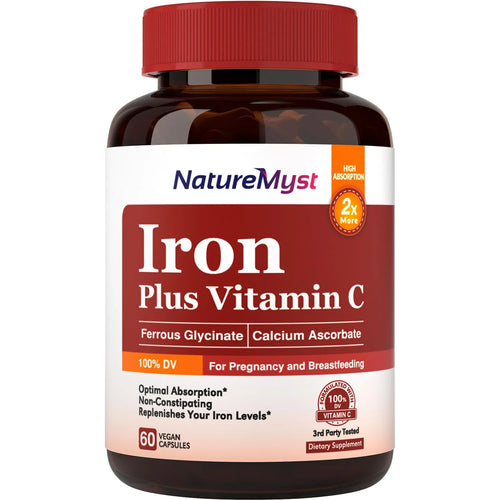 Suplemento De Hierro Suave 27 Mg Bisglicinato Con Vitamina C Absorcion Optima
