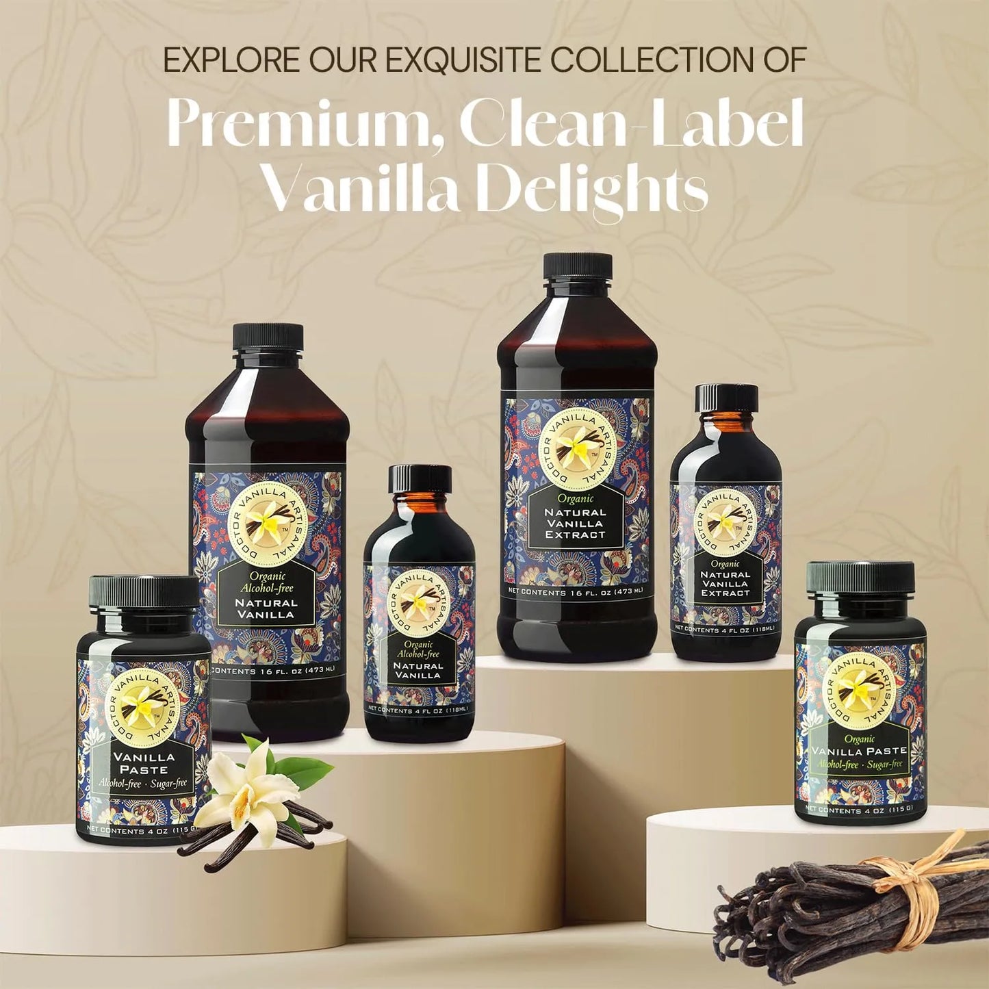 Vainilla Natural Sin Alcohol 113 40ml Esencia Pura Para Postres Y Bebidas