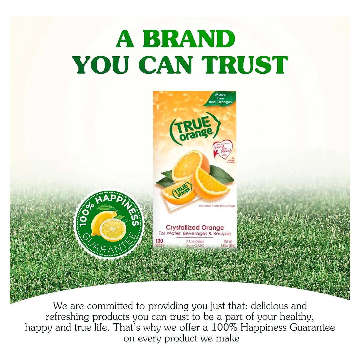 True Orange Potenciador De Agua 500 Sobres Sabor Naranja Natural Sin Calorias