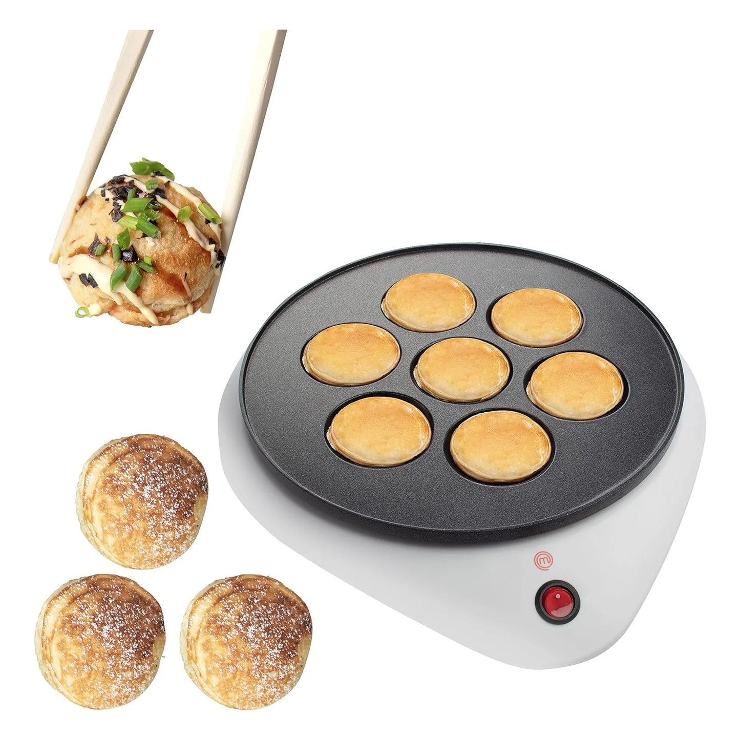MasterChef Electric Ebelskiver Maker Takoyaki Aebleskivers Cocina Facil
