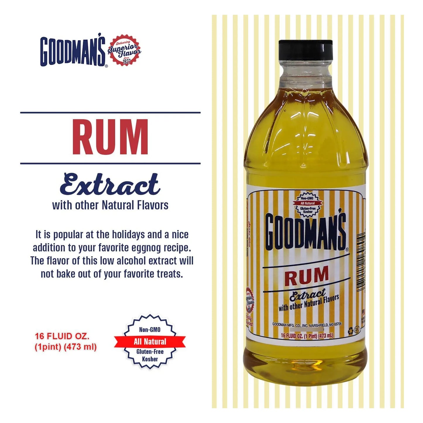Extracto Natural De Ron Goodmans Bajo En Calorias Y Alcohol Ideal Para Postres Y Bebidas
