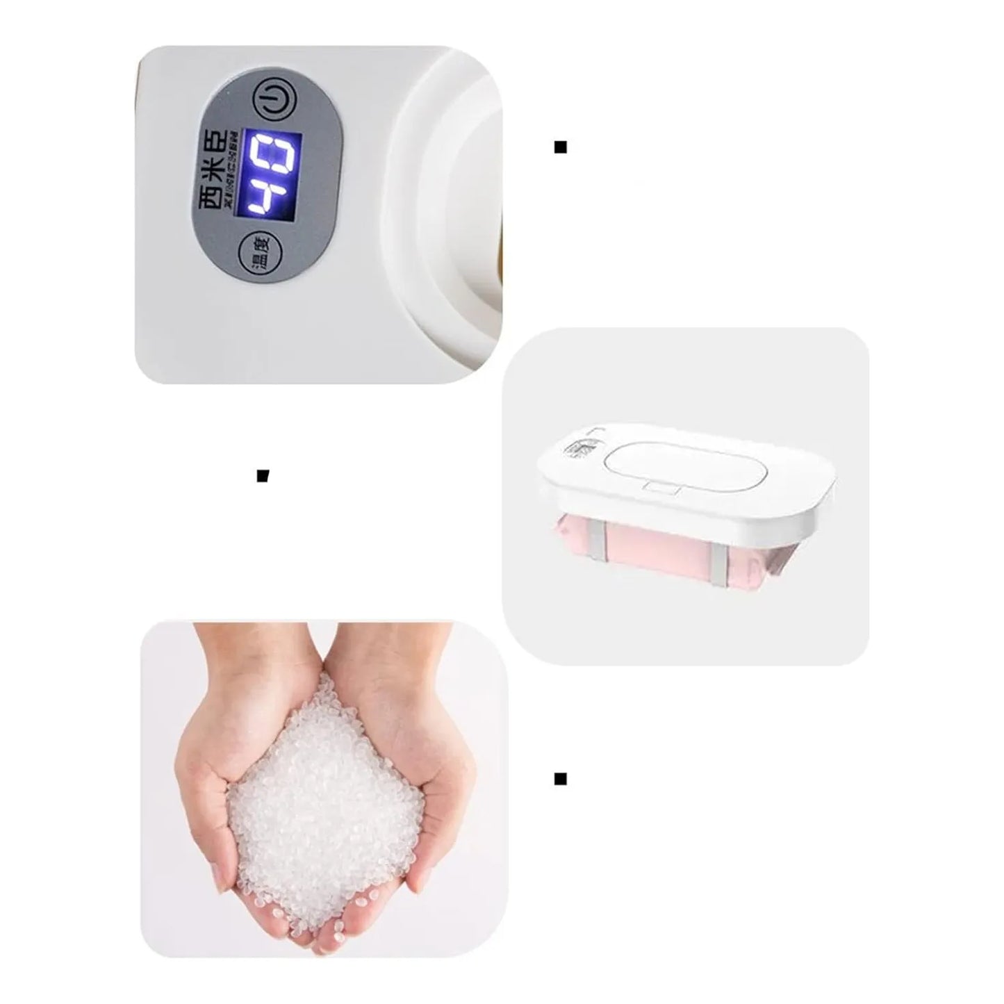Calentador De Toallitas Para Bebés Dispensador Húmedo Esencial Con Control De Temperatura
