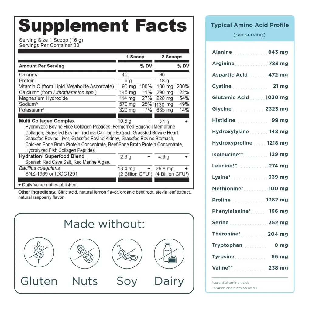 Proteína Multi Colágeno Hidratante Sabor Berry 30 Porciones Hidratación Profunda