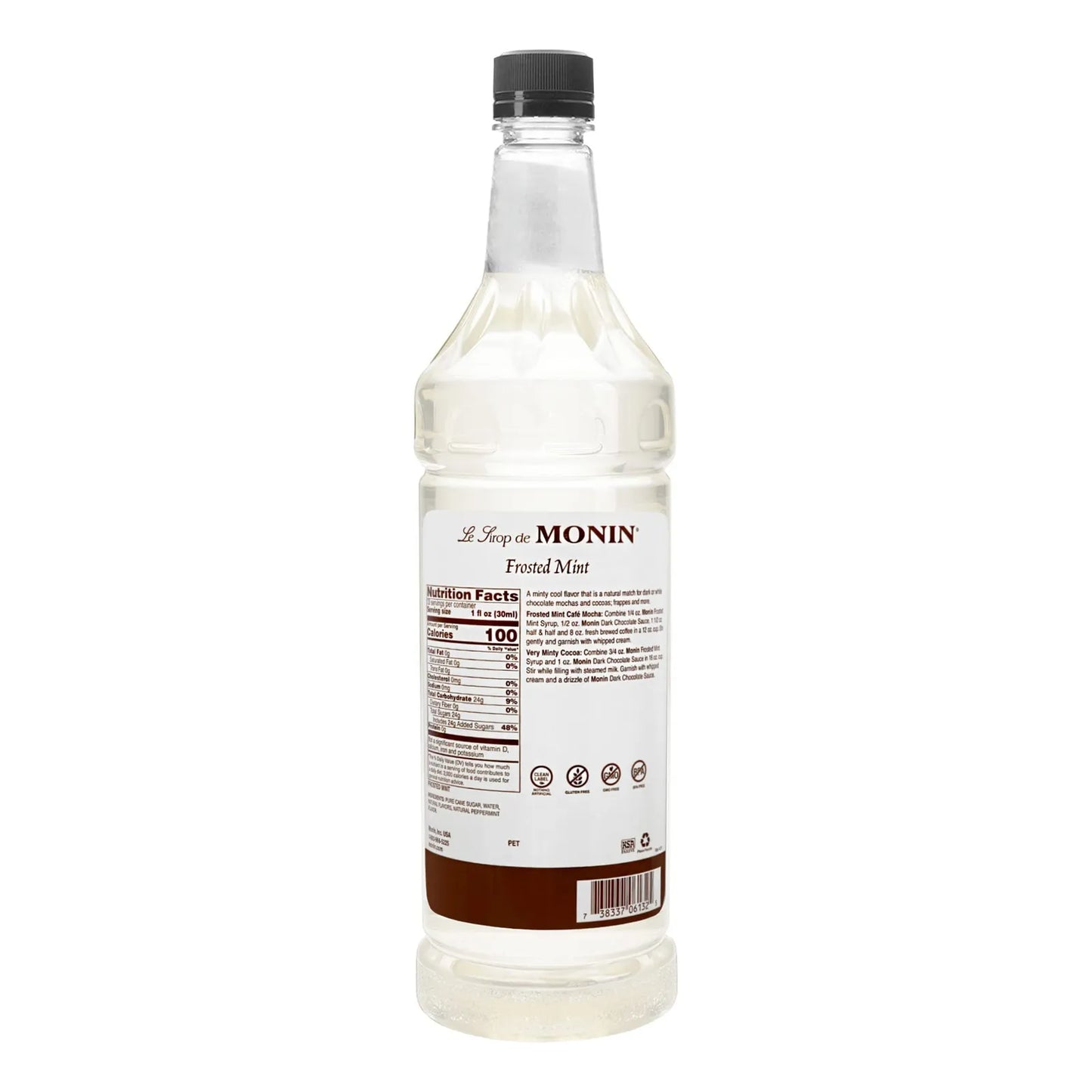Jarabe De Menta Esmerilada Natural Ideal Para Bebidas 1L Sin Gluten Ni Omg