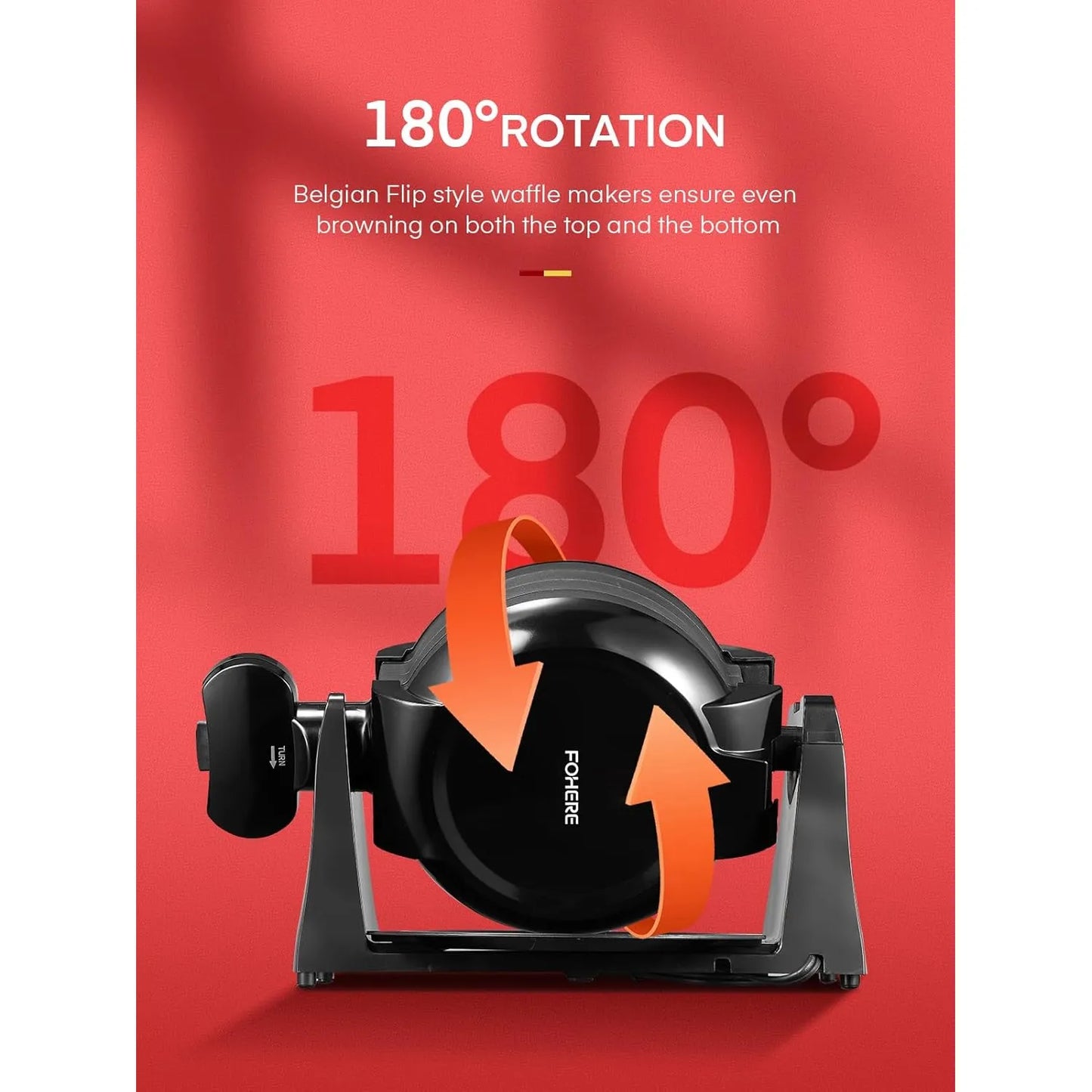 Gofrera Belga 180 Flip 1400W 8 Rebanadas Placas Antiadherentes