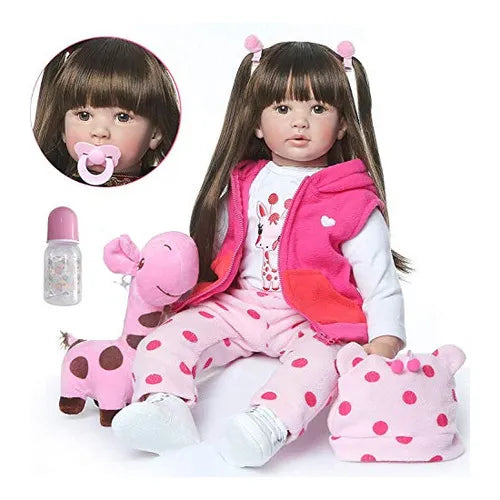Muñeca Reborn Icradle Realista 24 Pulgadas Bebé De Juguete Con Babi