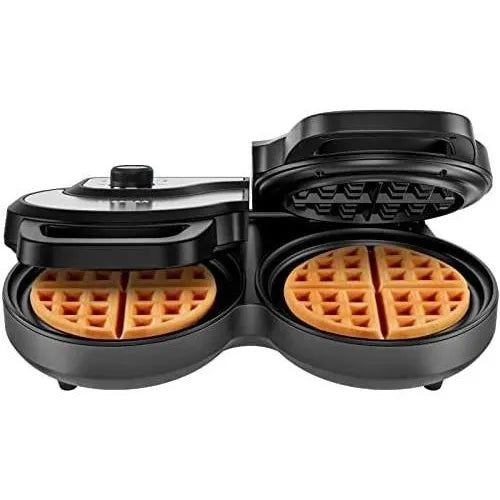 Maquina Para Hacer Waffles Doble Chefman Antidesbordamiento 7 Niveles Dorado