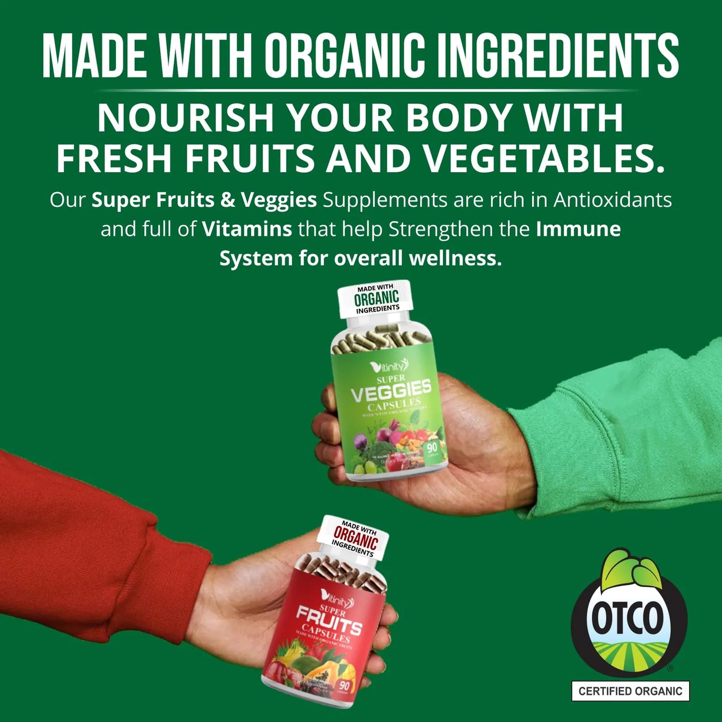 Capsulas De Frutas Y Verduras Organicas Superfood Suplemento Nutritivo 30 Dias