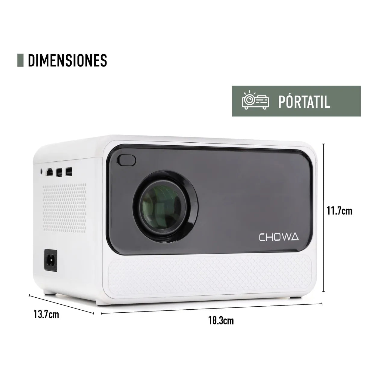 Proyector Chowa 4K HD Portátil Android Wifi 170 Lúmenes Cine En Casa
