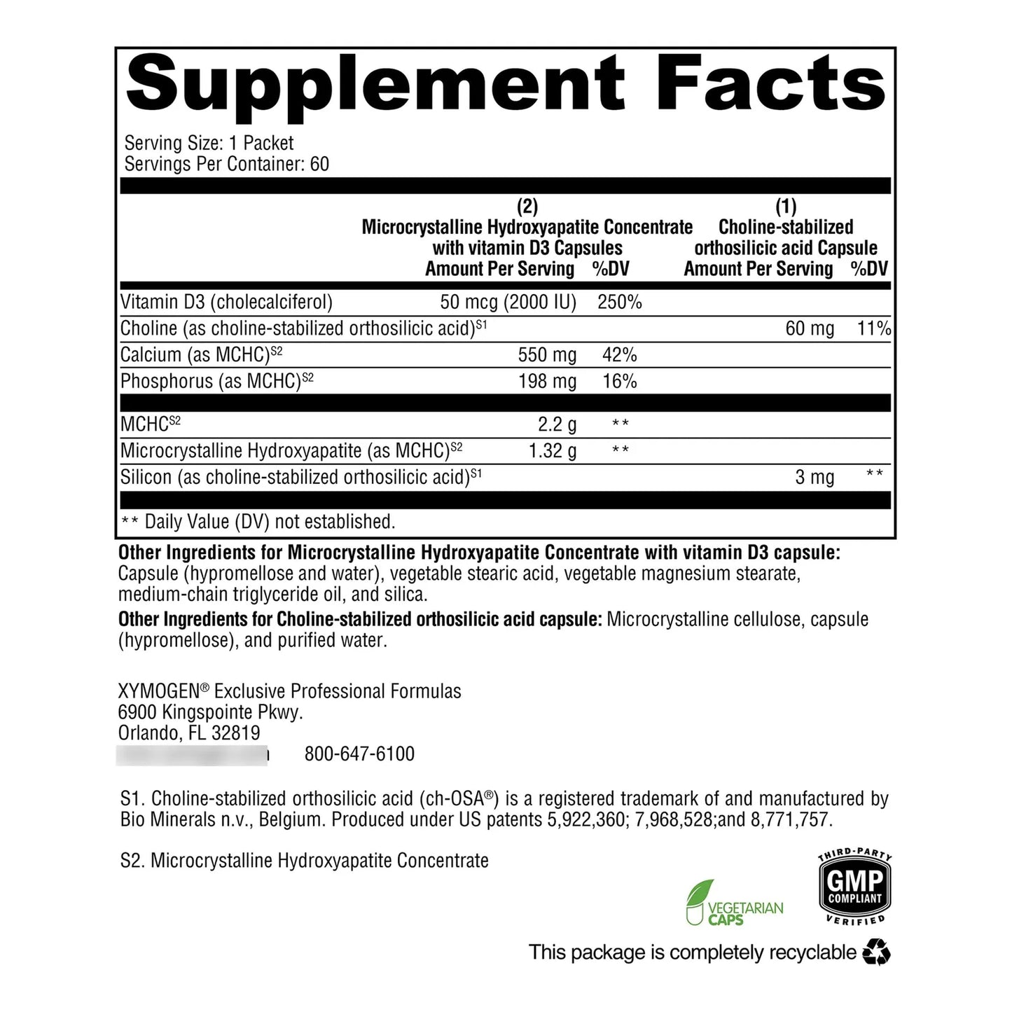 Concentrado Microcristalino De Hidroxiapatita MCHC Con Vitamina D3 Para Huesos Fuertes