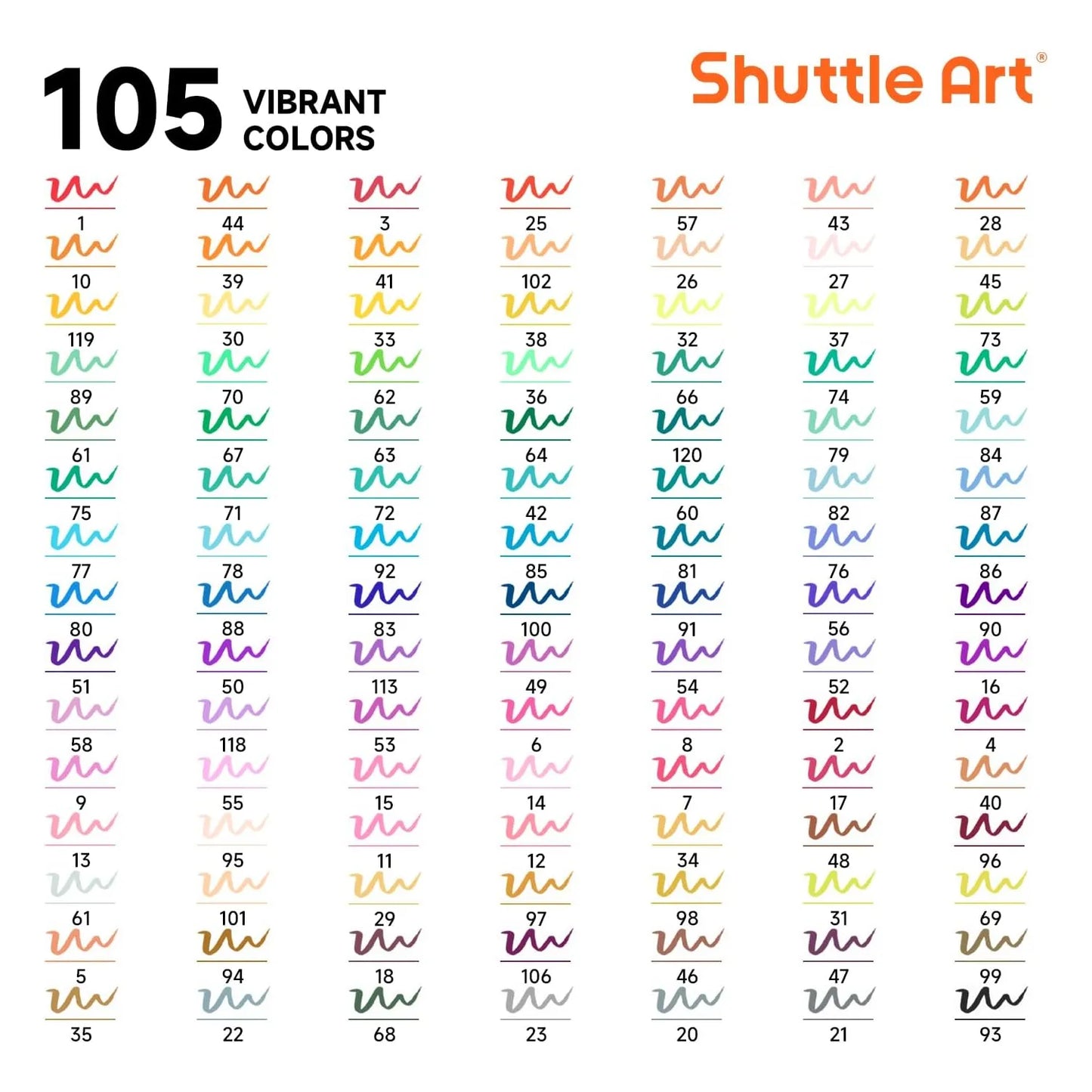 Rotuladores Shuttle Art Punta Doble 105 Colores Estuche Portátil Libro Colorear
