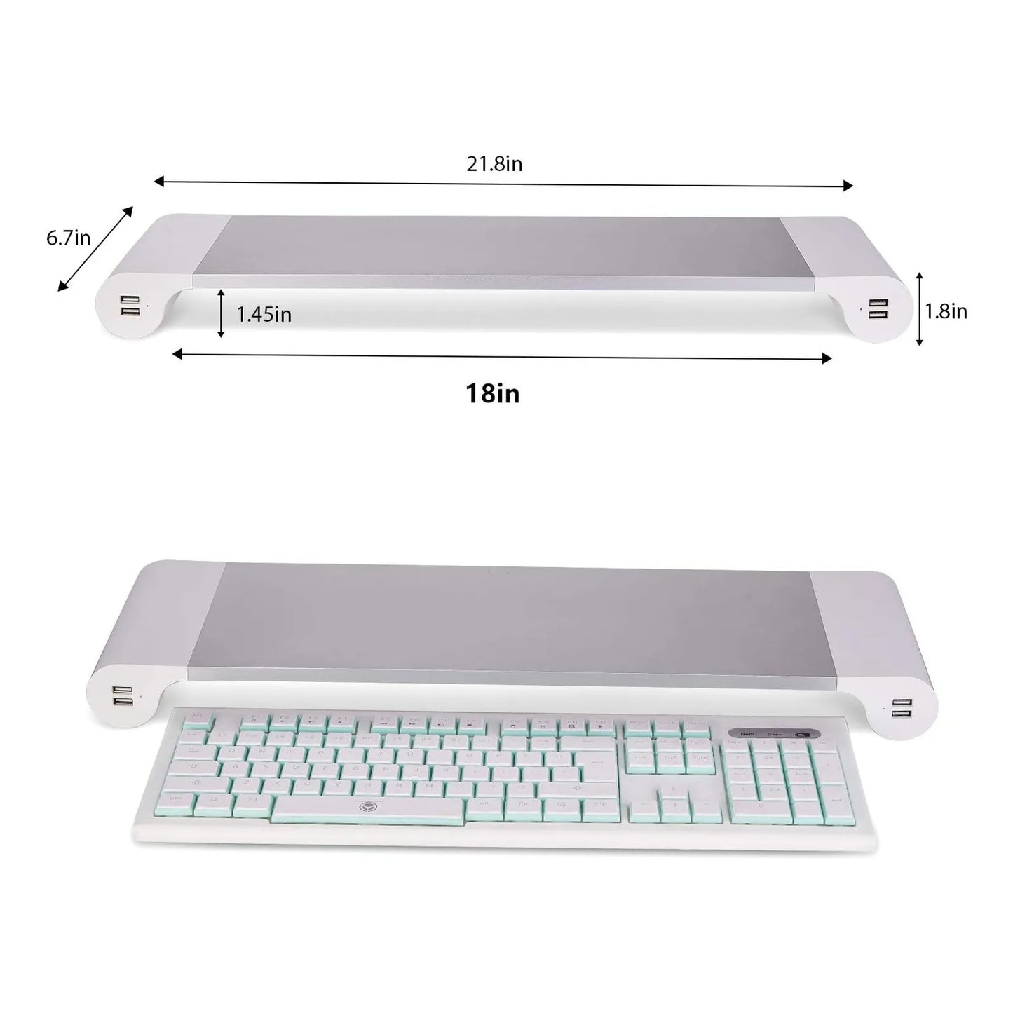 Soporte Para Monitor Escritorio 4 Puertos USB Aluminio Organiza Tu Espacio