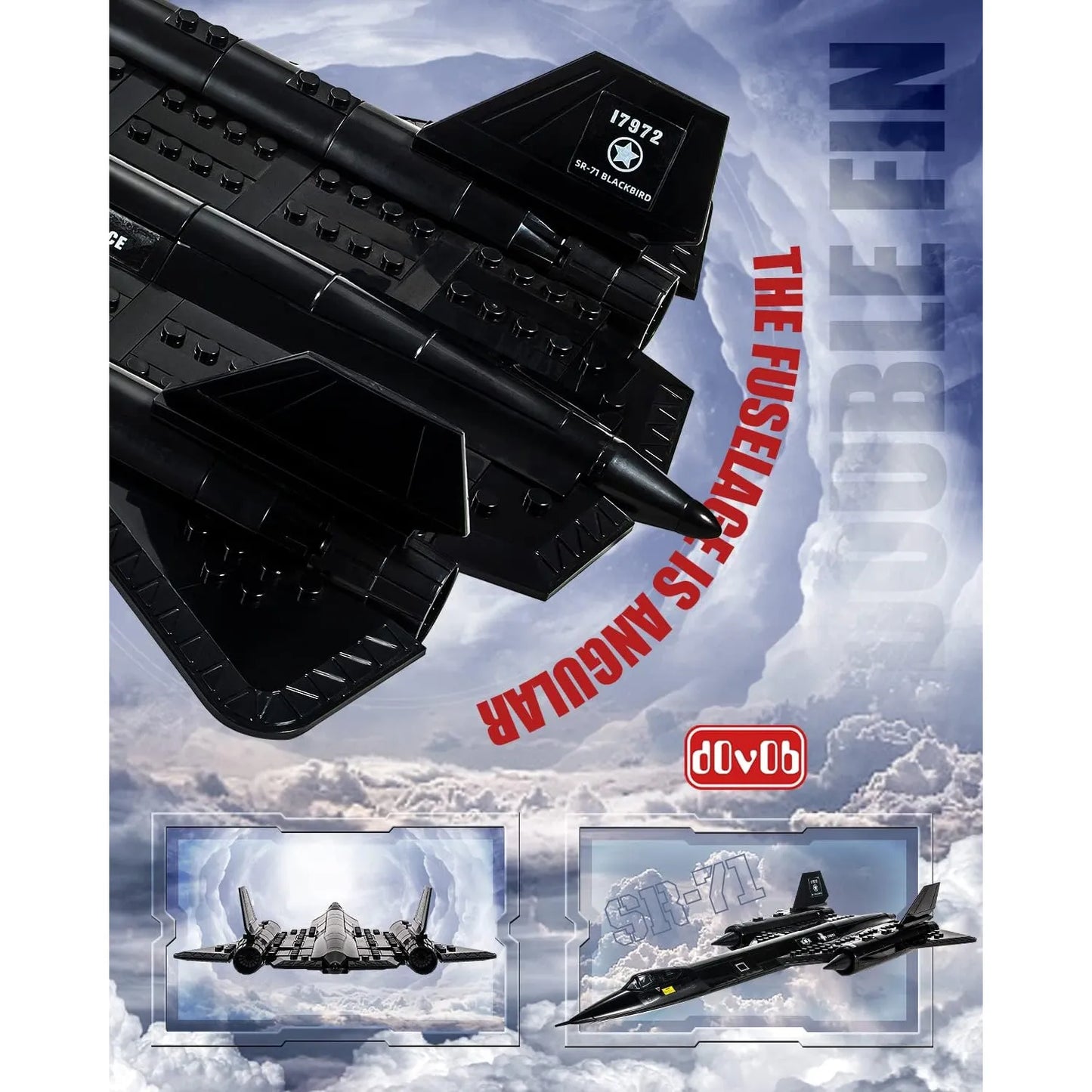 Juego De Bloques De Construcción SR-71 Blackbird 183 Piezas Avión Militar