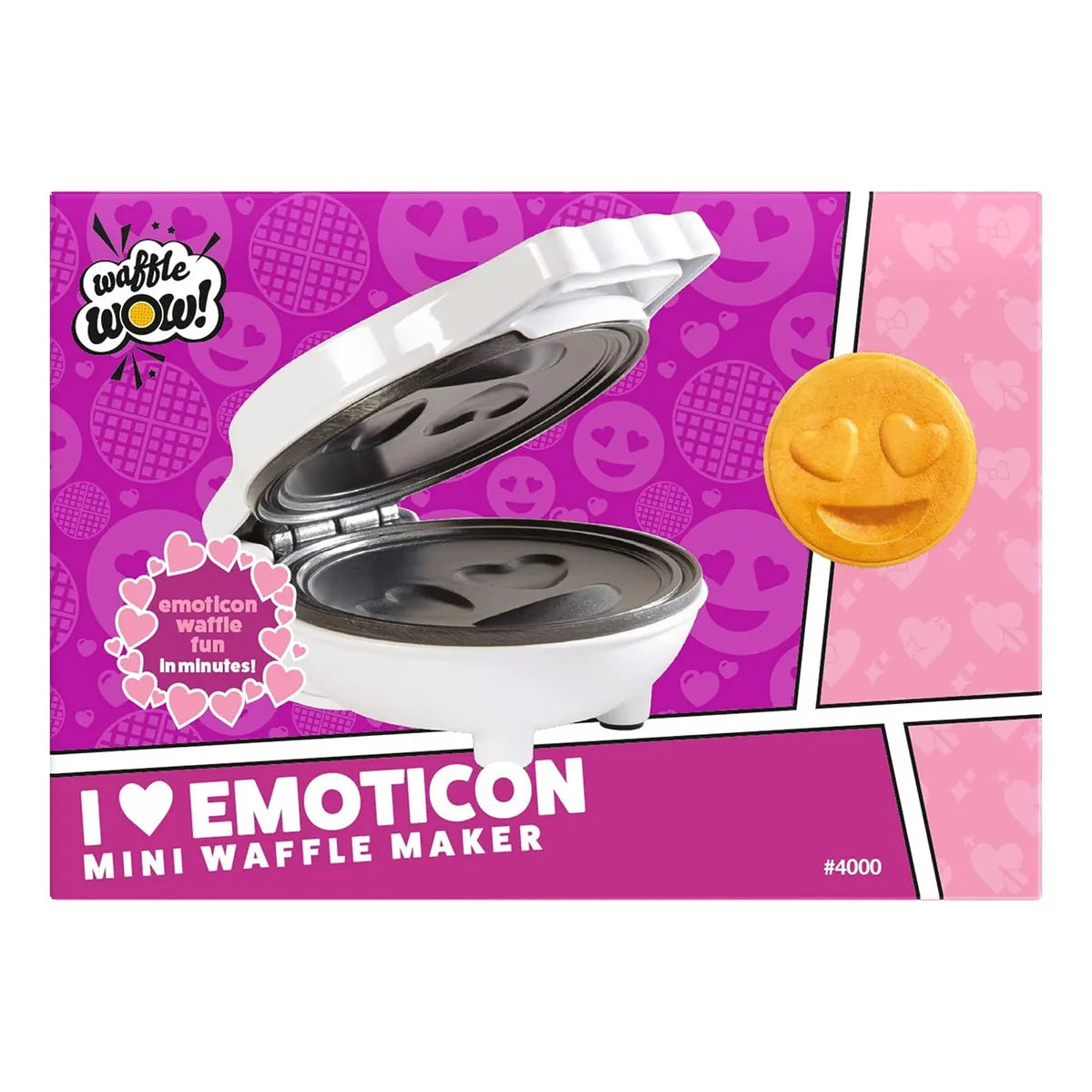 Mini Waflera De Emoji Con Ojos De Corazon CucinaPro Haz Gofres Divertidos