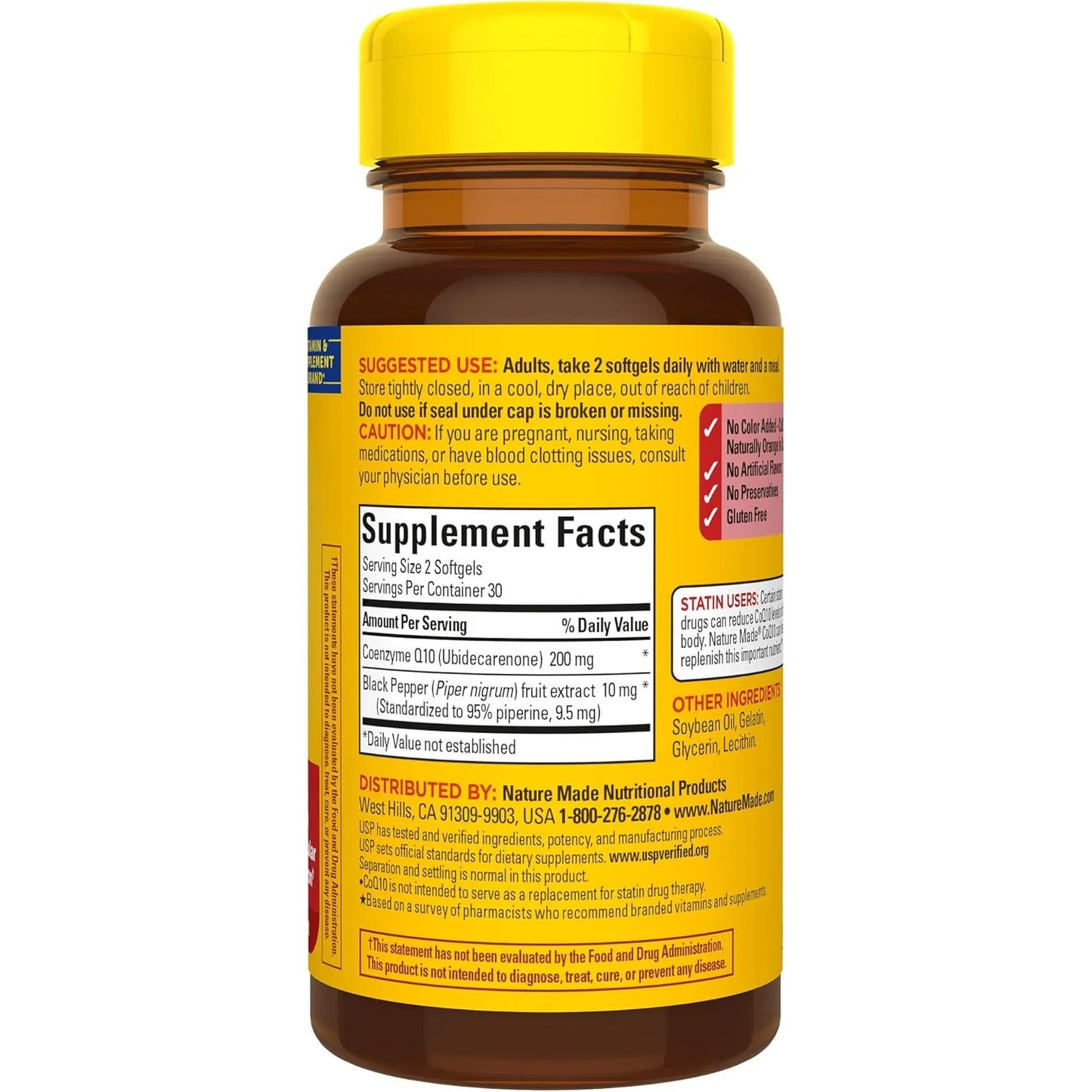 Capsulas De Coq10 200 Mg Con Extracto De Pimienta Negra Para Mayor Absorcion Y Salud Cardiaca