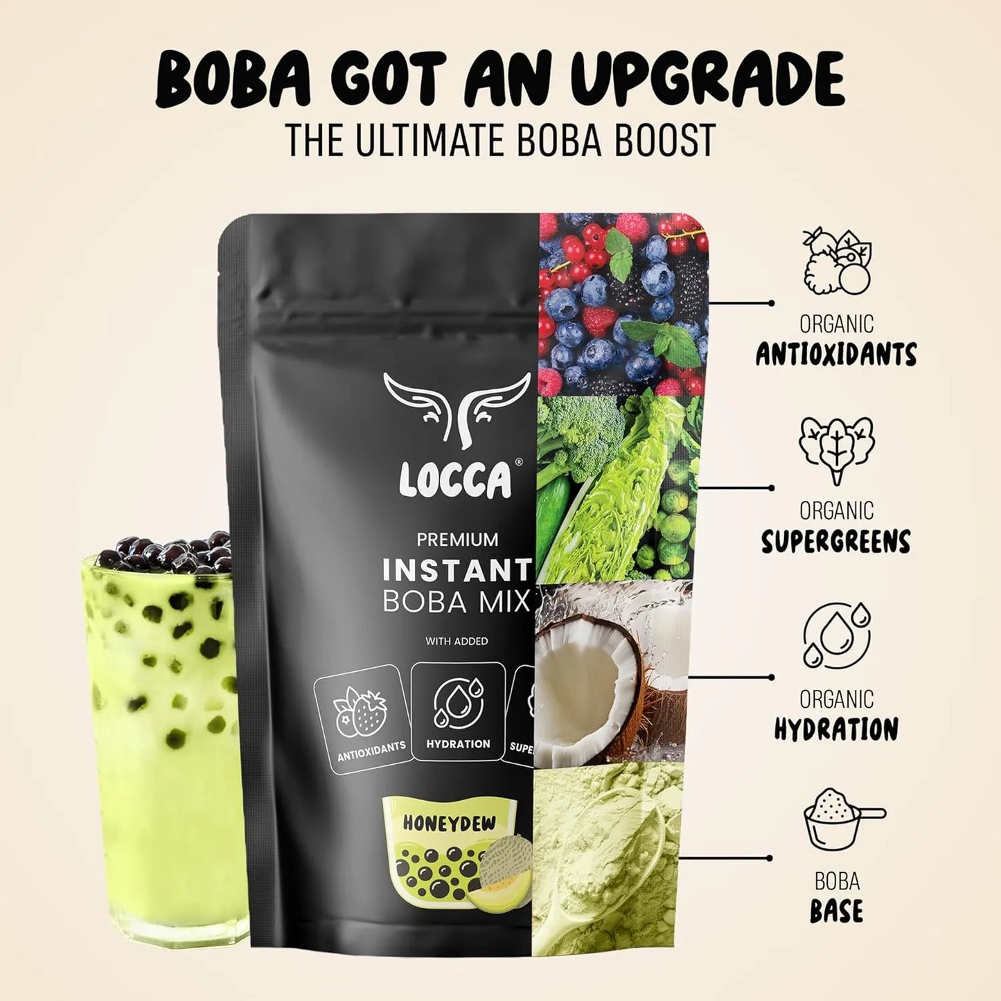 Té De Leche En Polvo Con Miel Locca Honeydew Mezcla Instantánea Sabor Melaza