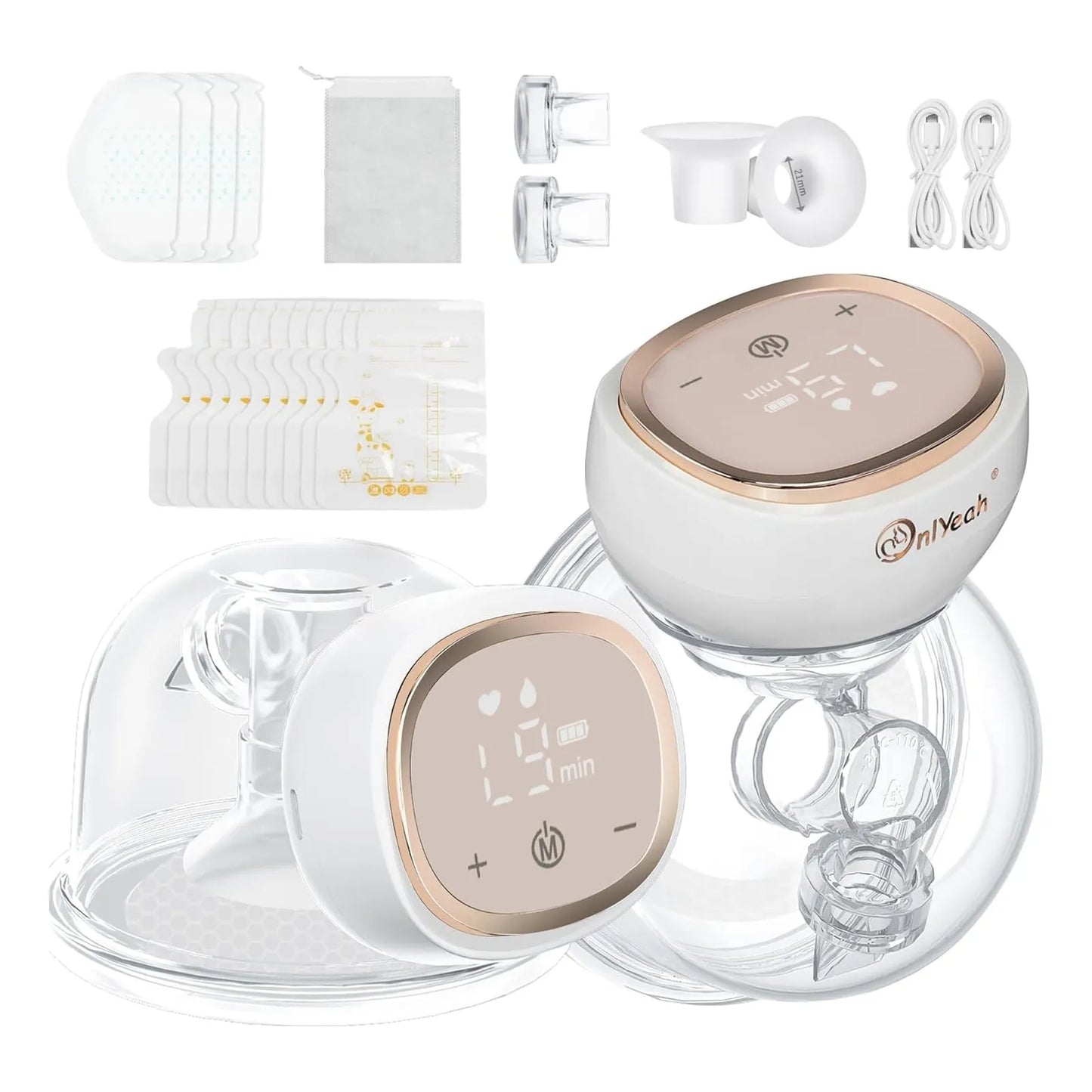 Extractor De Leche Eléctrico Portátil Manos Libres 3 Modos 9 Niveles Onlyeah