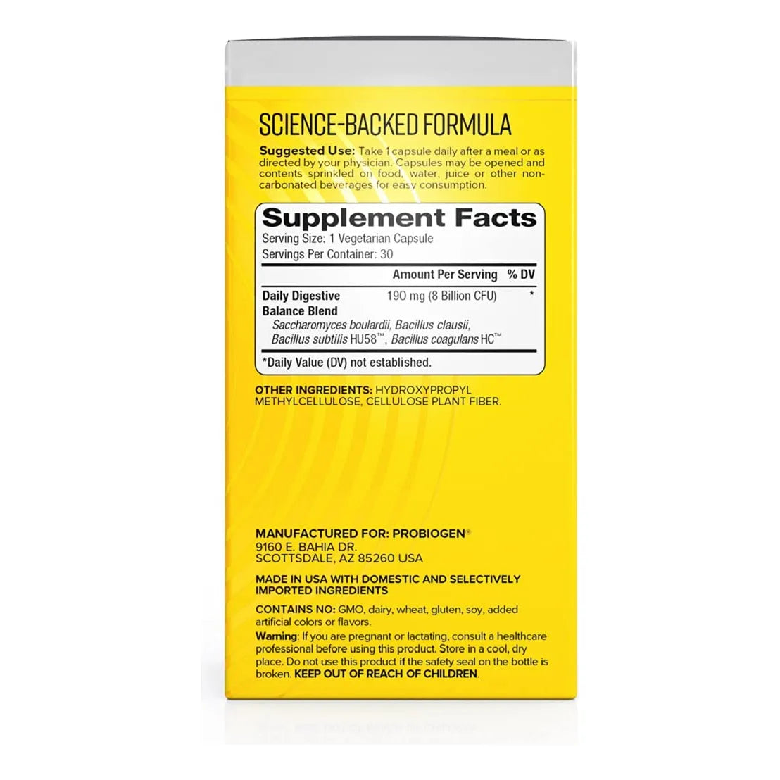 Probiogen Probiótico Digestivo Diario 30 Cápsulas Soporte Inmunológico Y Vitalidad