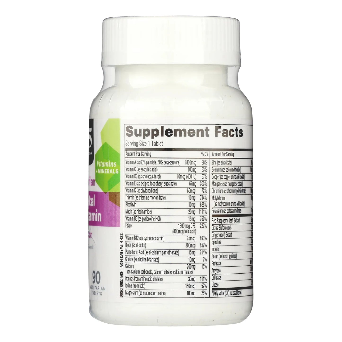 Multivitaminico Prenatal Diario 90 Tabletas Con Acido Folico Y Jengibre