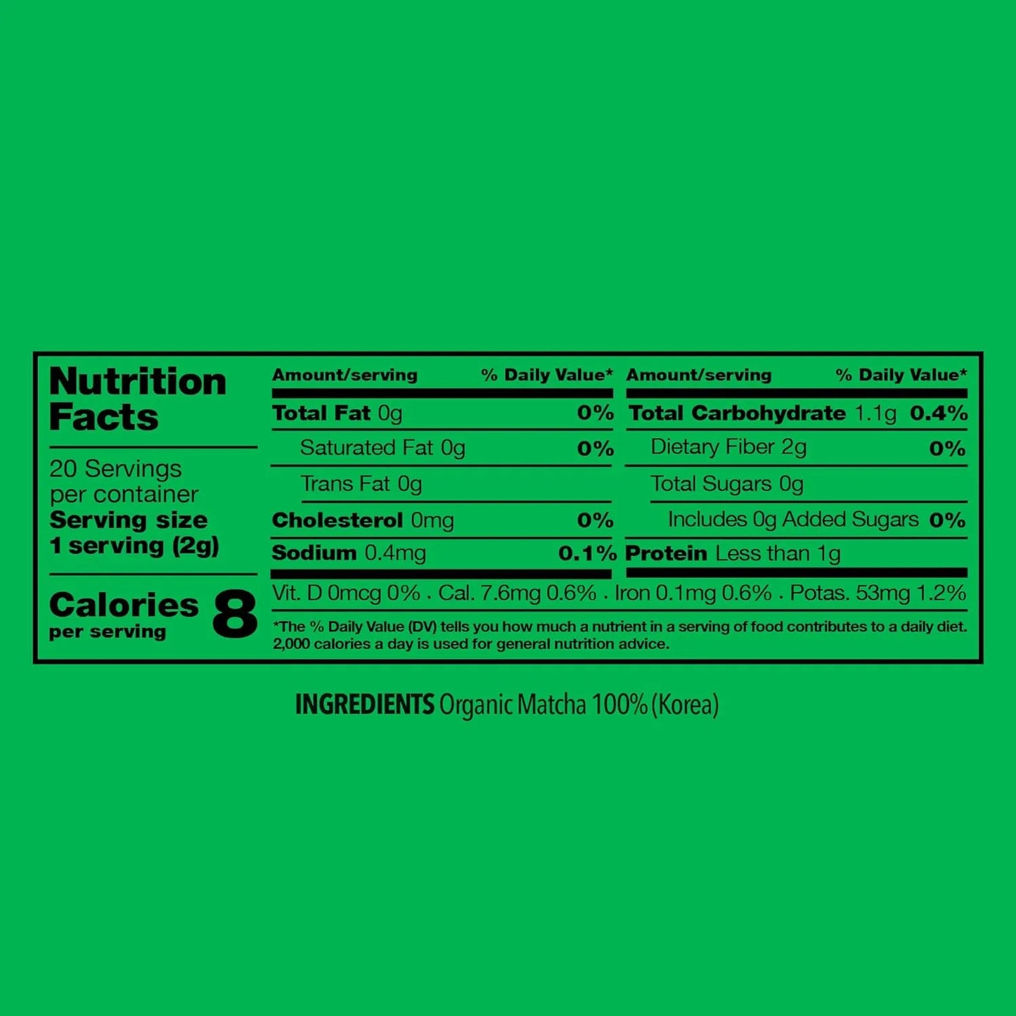 Matcha Orgánico Ceremonial Corea Del Sur 40g Energía Concentración Antioxidantes