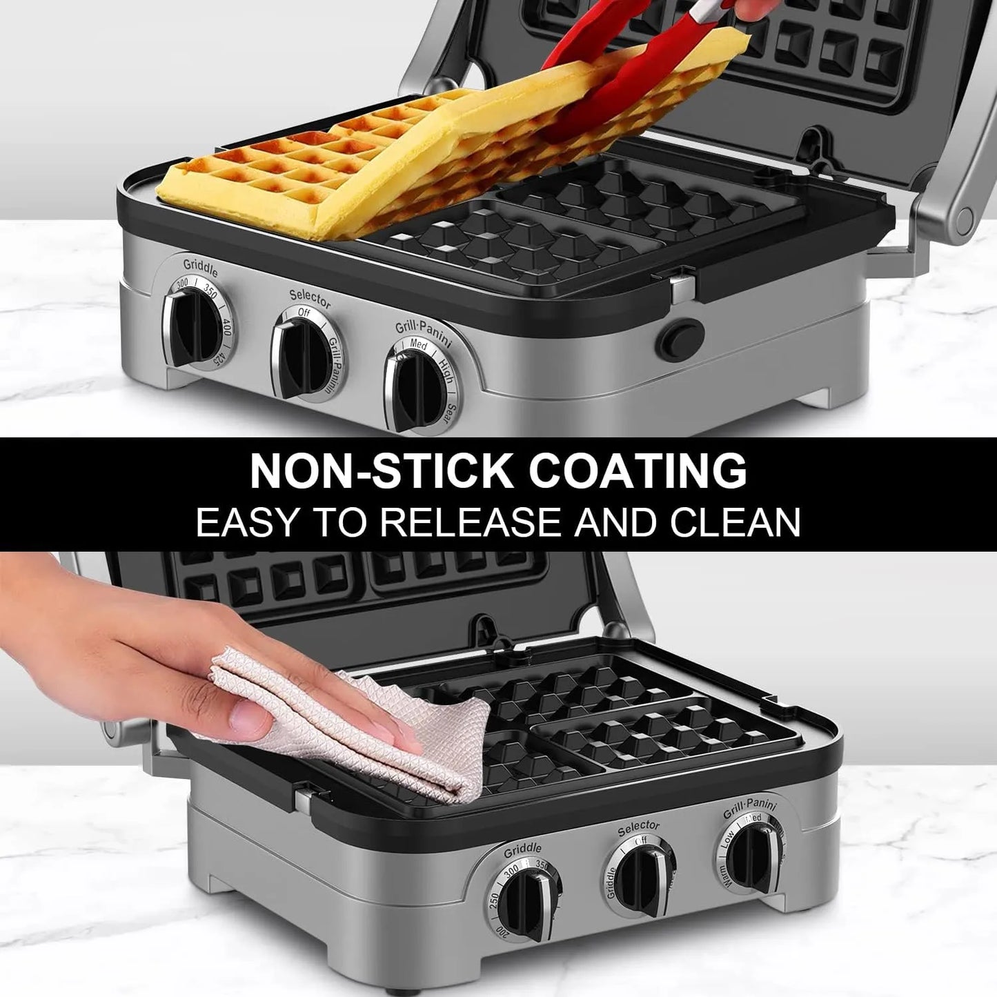 Placas De Gofres Para Cuisinart Griddler Series Antiadherentes Y Faciles De Limpiar