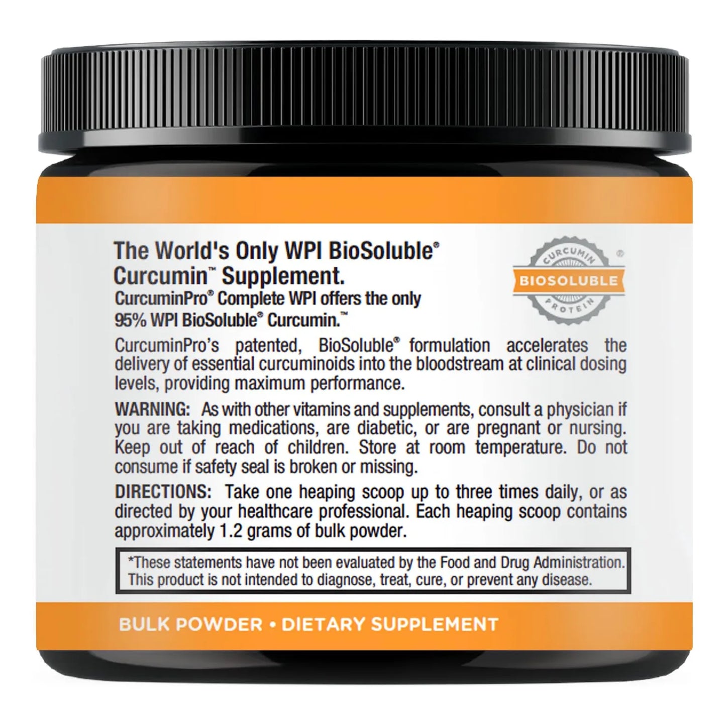 Polvo Orgánico De Curcumina Alta Absorción 90g Suplemento Natural Antioxidante