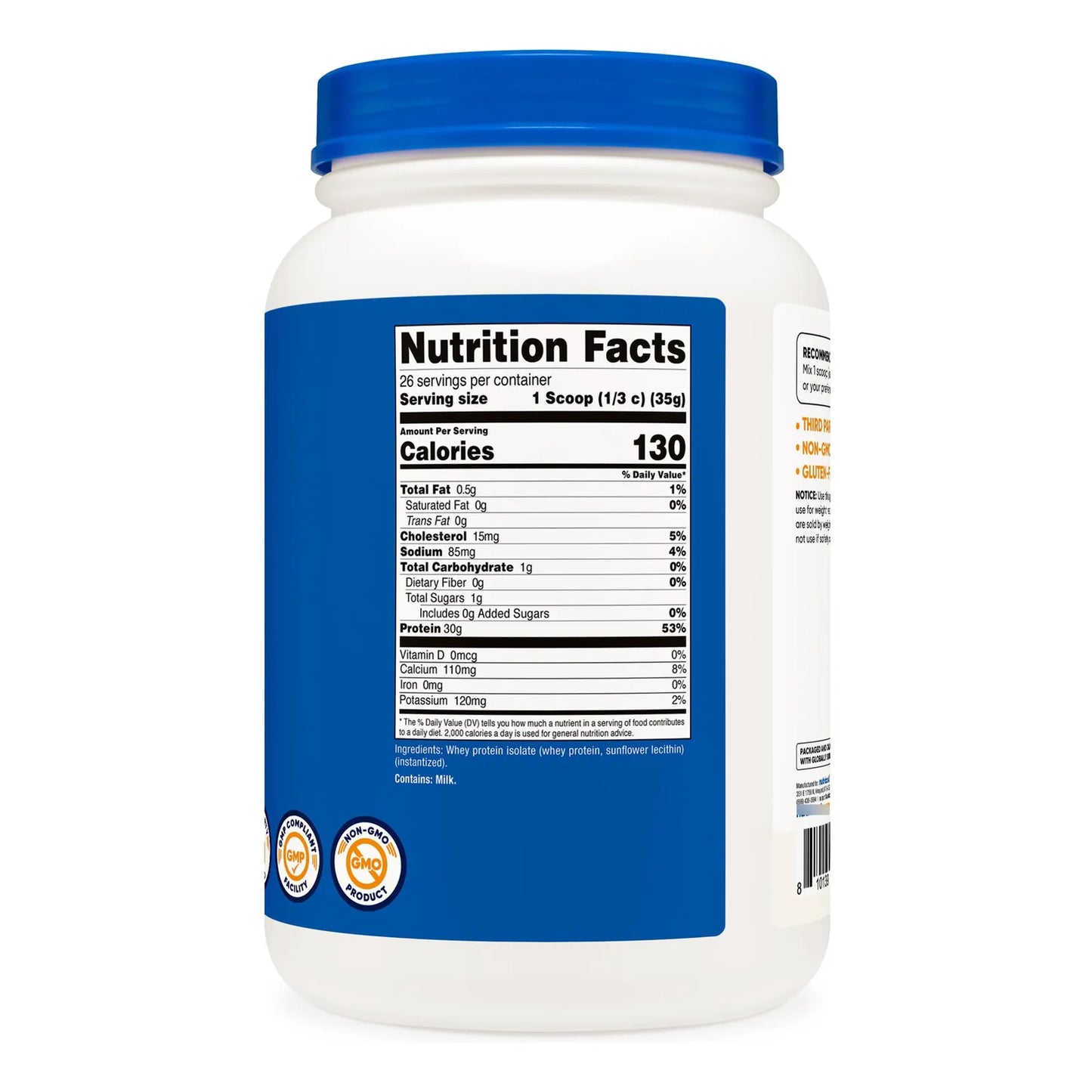 Proteína Aislada Suero Leche Sabor Neutral 2 Libras Alta Calidad