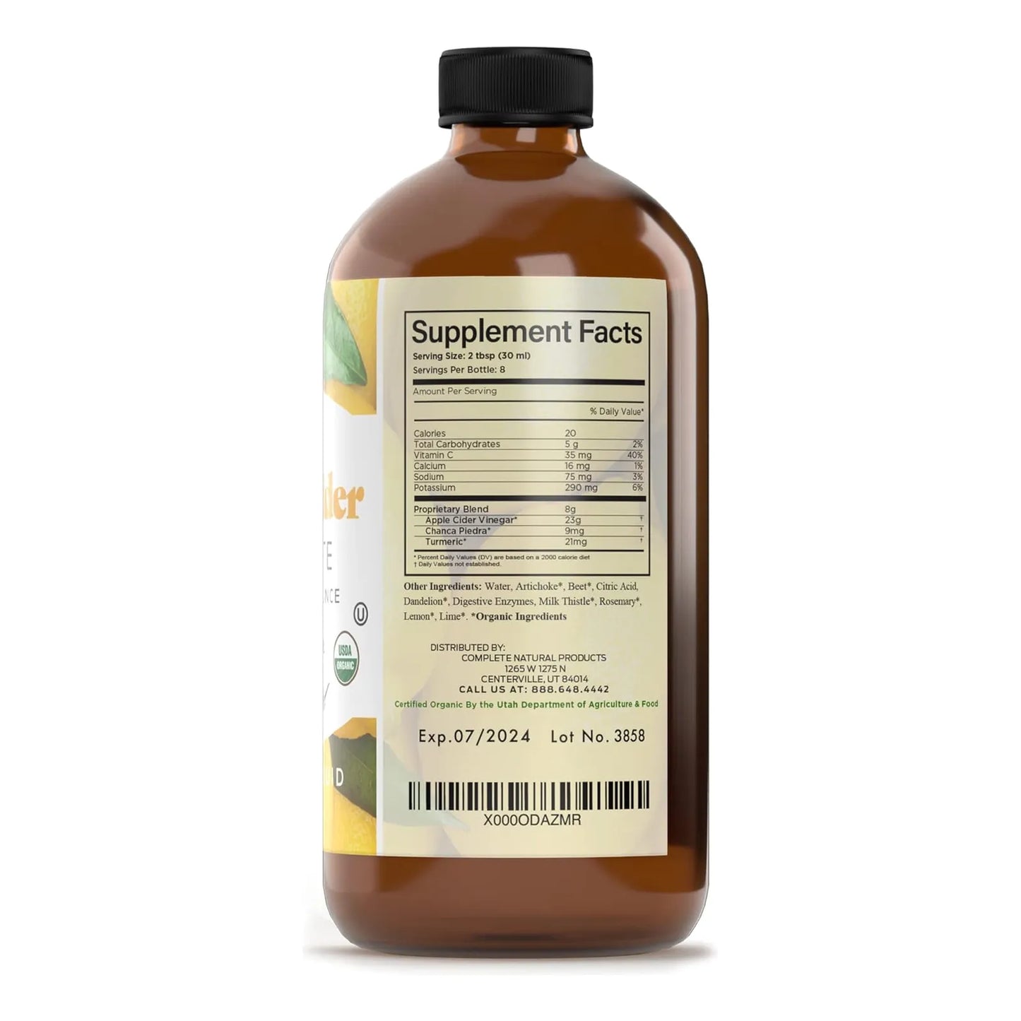 Concentrado Liquido Organico Vinagre Digestivo Ama 240ml Alivia Hinchazon Y Dolor Vesicular