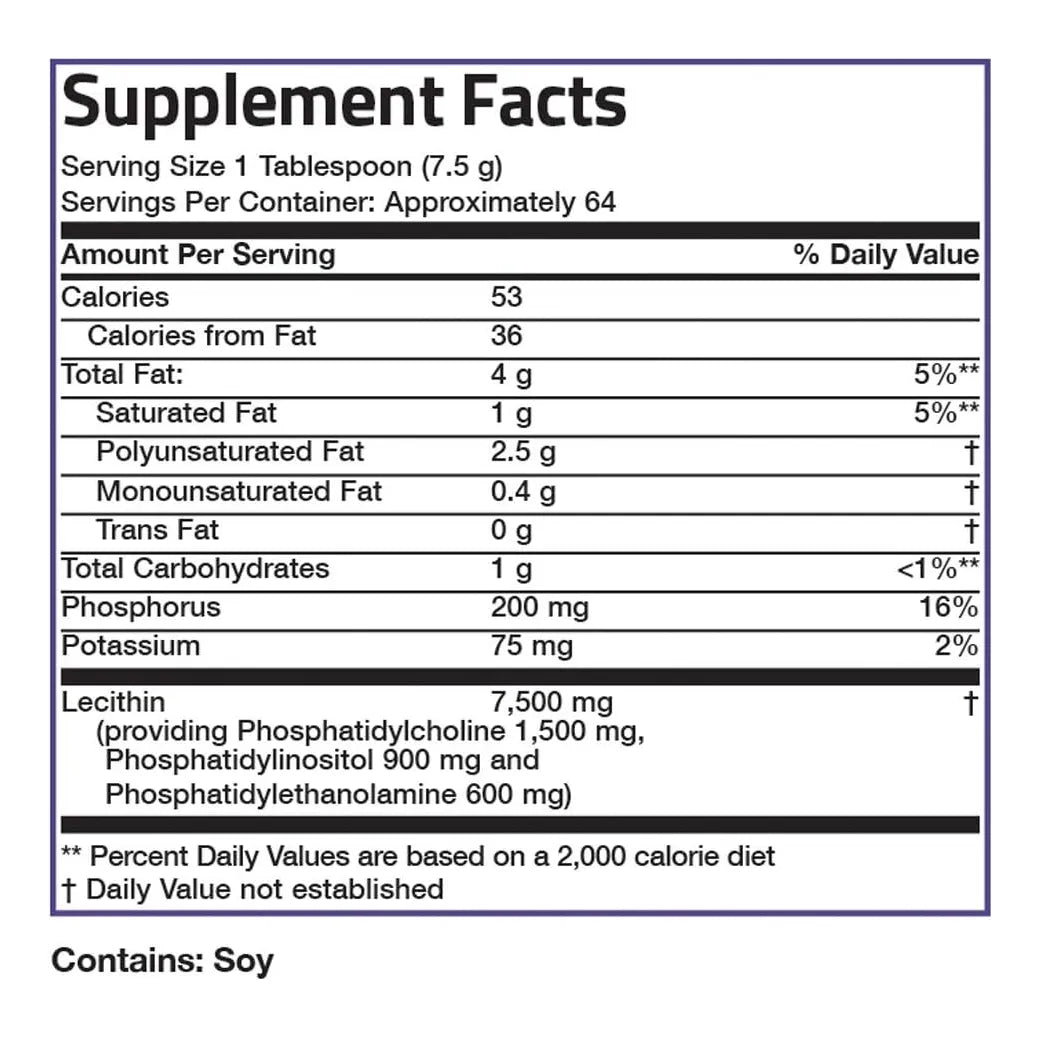 Lecitina En Polvo 7500 Mg Bronson Potencia Superior 1 Libra Beneficios Cerebro Y Corazon