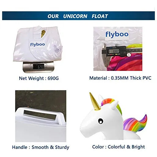 Flotador Piscina Bebé Unicornio Seguro Estable Divertido PVC Resistente