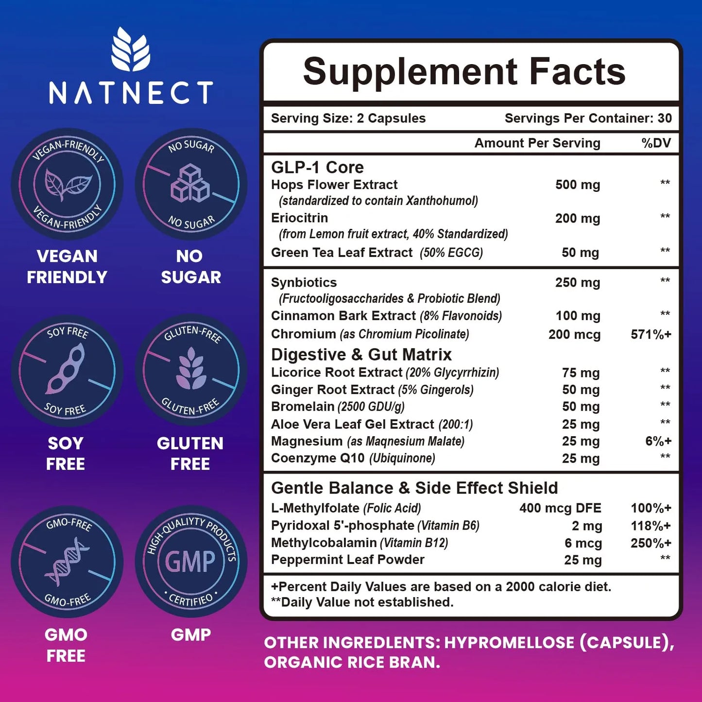 Suplemento GLP 1 Natural 60 Capsulas Regula Metabolismo Reduce Apetito Energia