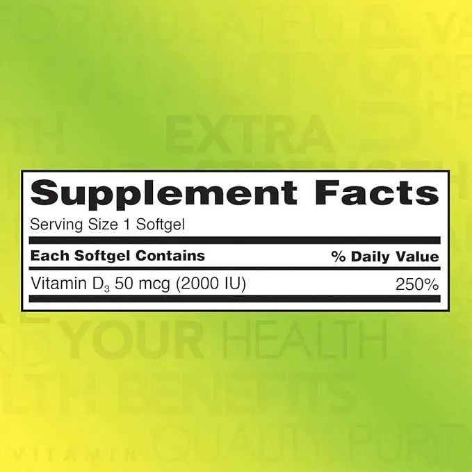 Kirkland D3 2000ui 600 Softgels Apoyo Para Inmunidad - Imagen 3