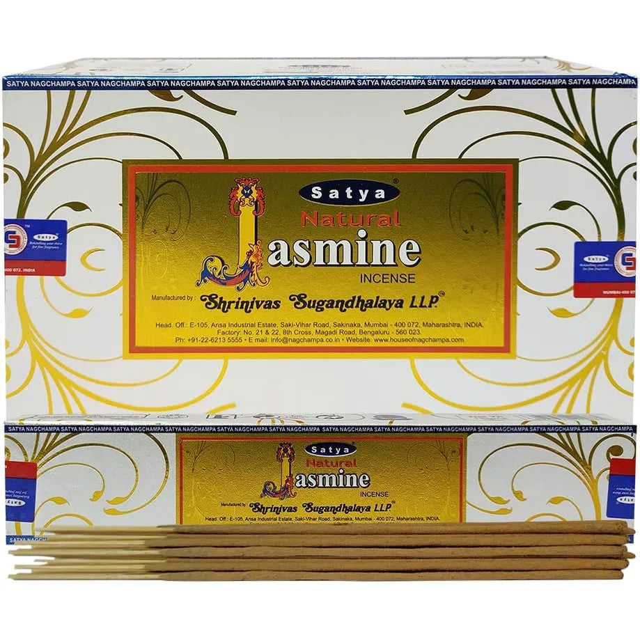 Palitos De Incienso Jazmín Natural Con Soporte Satya Aroma Relajante Y Purificante