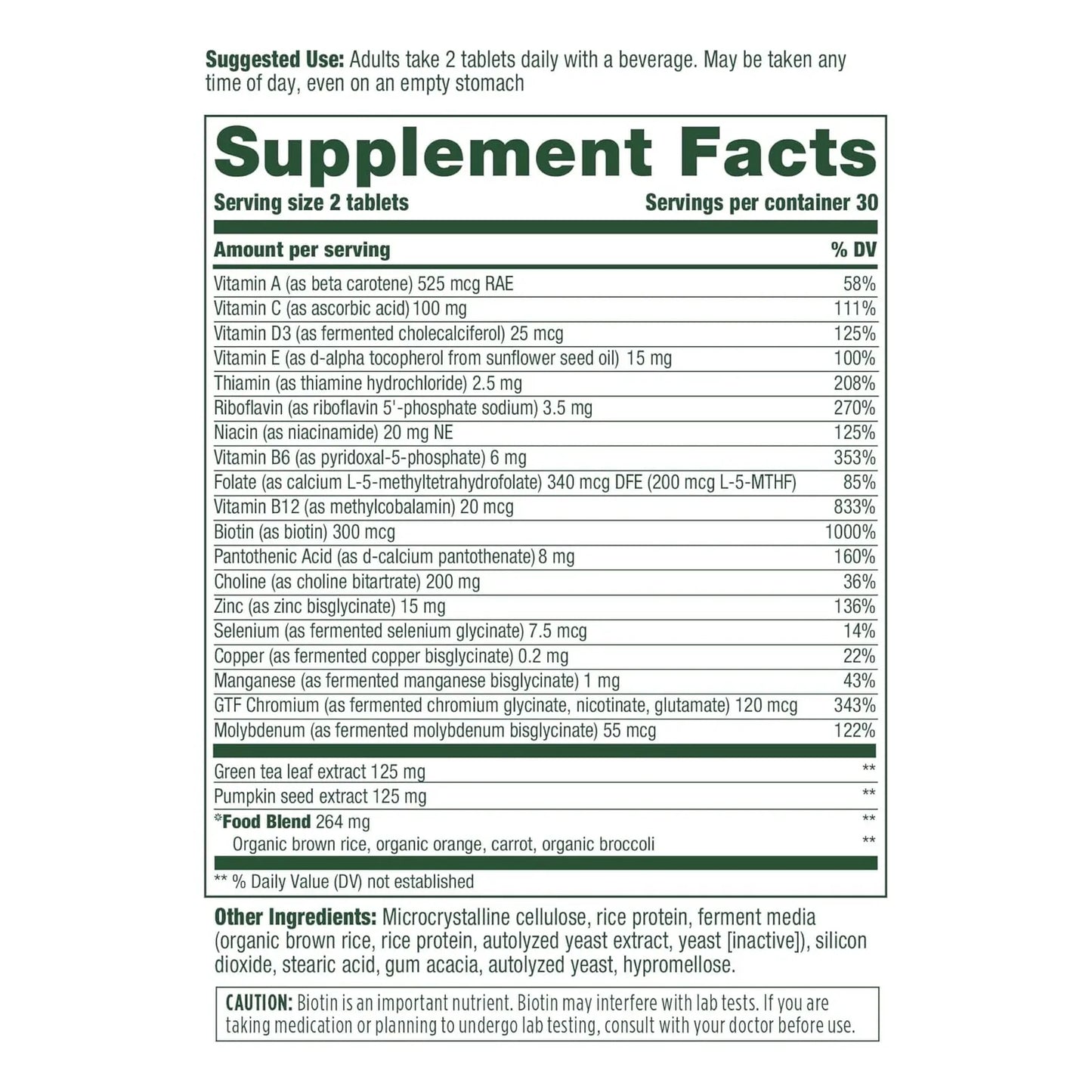Multivitamínico Masculino 55 Años Zinc Salud Próstata Semillas Calabaza 60 Tabletas