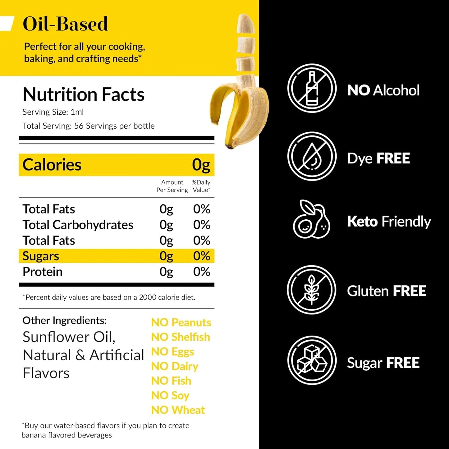 Extracto De Platano 2 Oz Saborizante Multiusos Soluble En Aceite Para Postres Y Hornear
