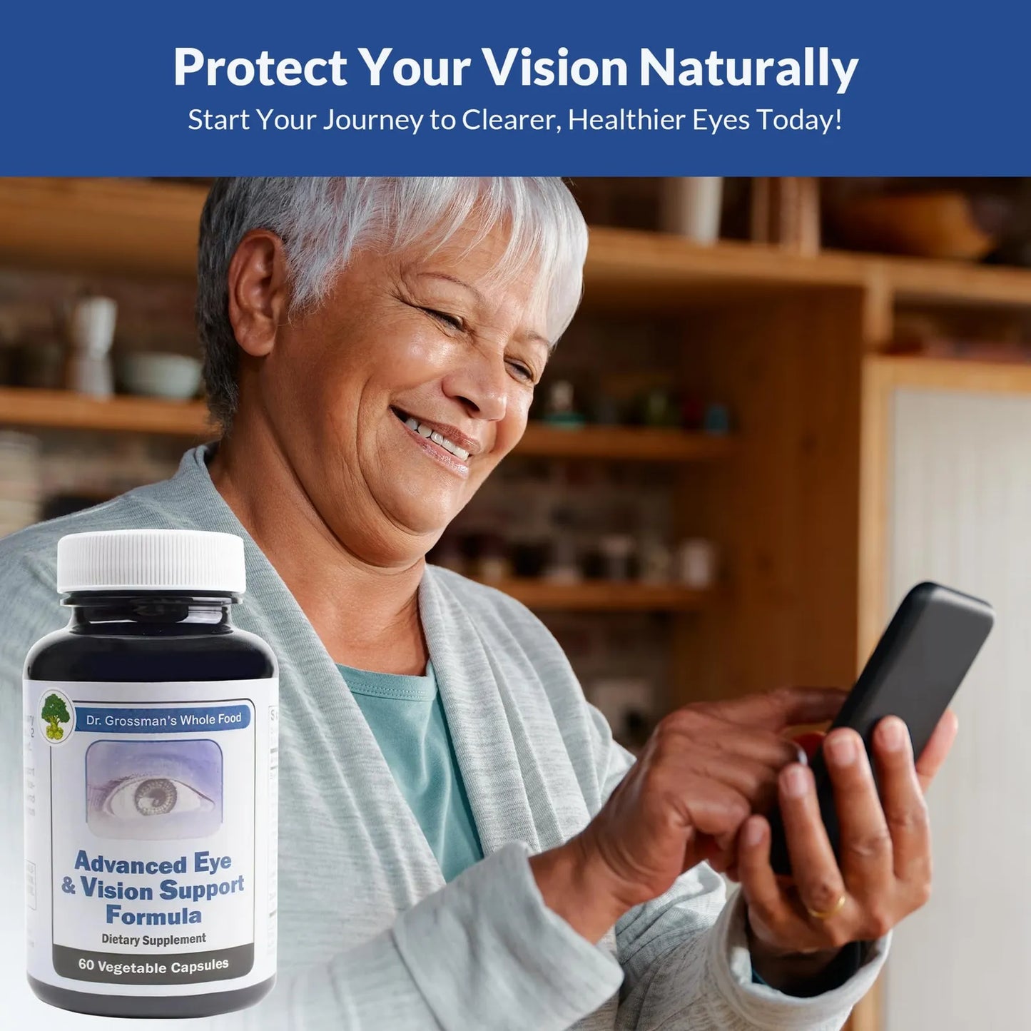 Dr Grossmans Whole Food Formula Avanzada Apoyo Ojos Vision Luteina Zeaxantina 30 Capsulas