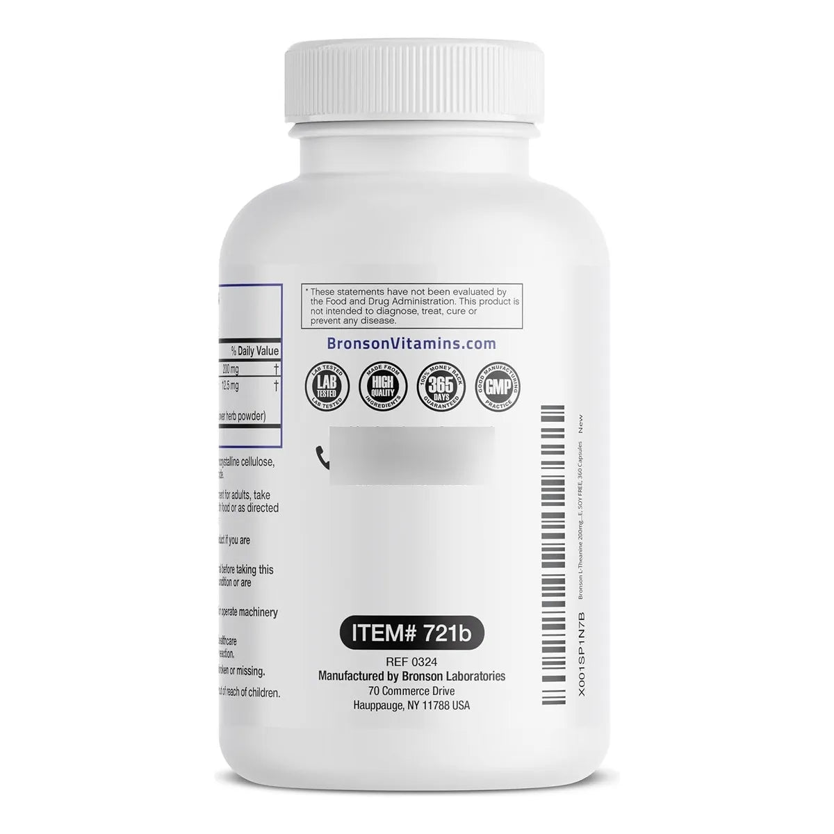 L Teanina 200 Mg Con Hierba De Flor De La Pasion 360 Capsulas Bronson Suplemento De Gestion Del Estrés