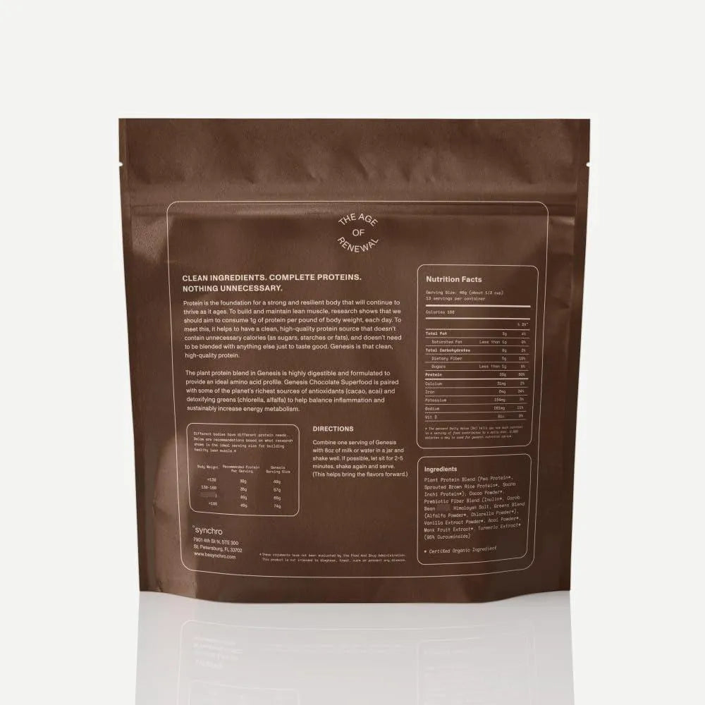 Proteína Vegetal Chocolate Orgánico Genesis Alto En Proteína Baja En Carbohidratos