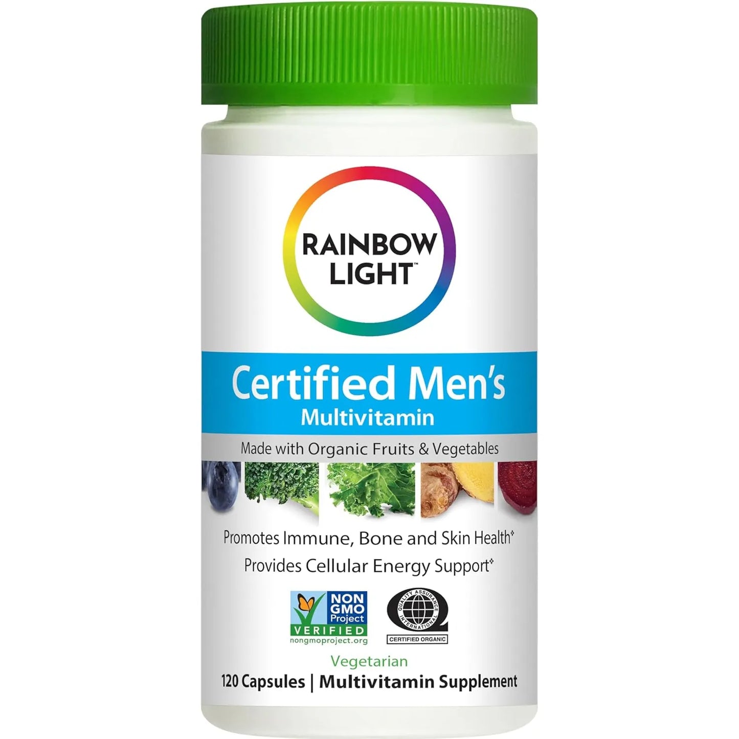 Multivitamínico Hombre Con Frutas Y Verduras Orgánicas 120 Cápsulas Vitalidad Y Energía