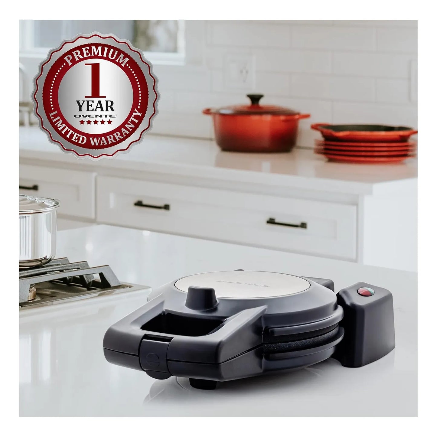 Gofrera Belga Ovente Con Platos Antiadherentes Rotación 180° Para Waffles Perfectos