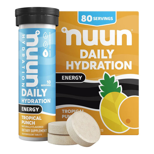 Nuun Energia Tabletas 80 Unidades Golpe Tropical Cafeina Ginseng Hidratacion Vitaminas